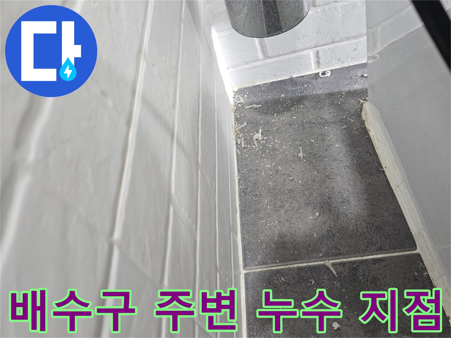 배수구-유가-및-타일-사이-물샘-현상-정밀-확인