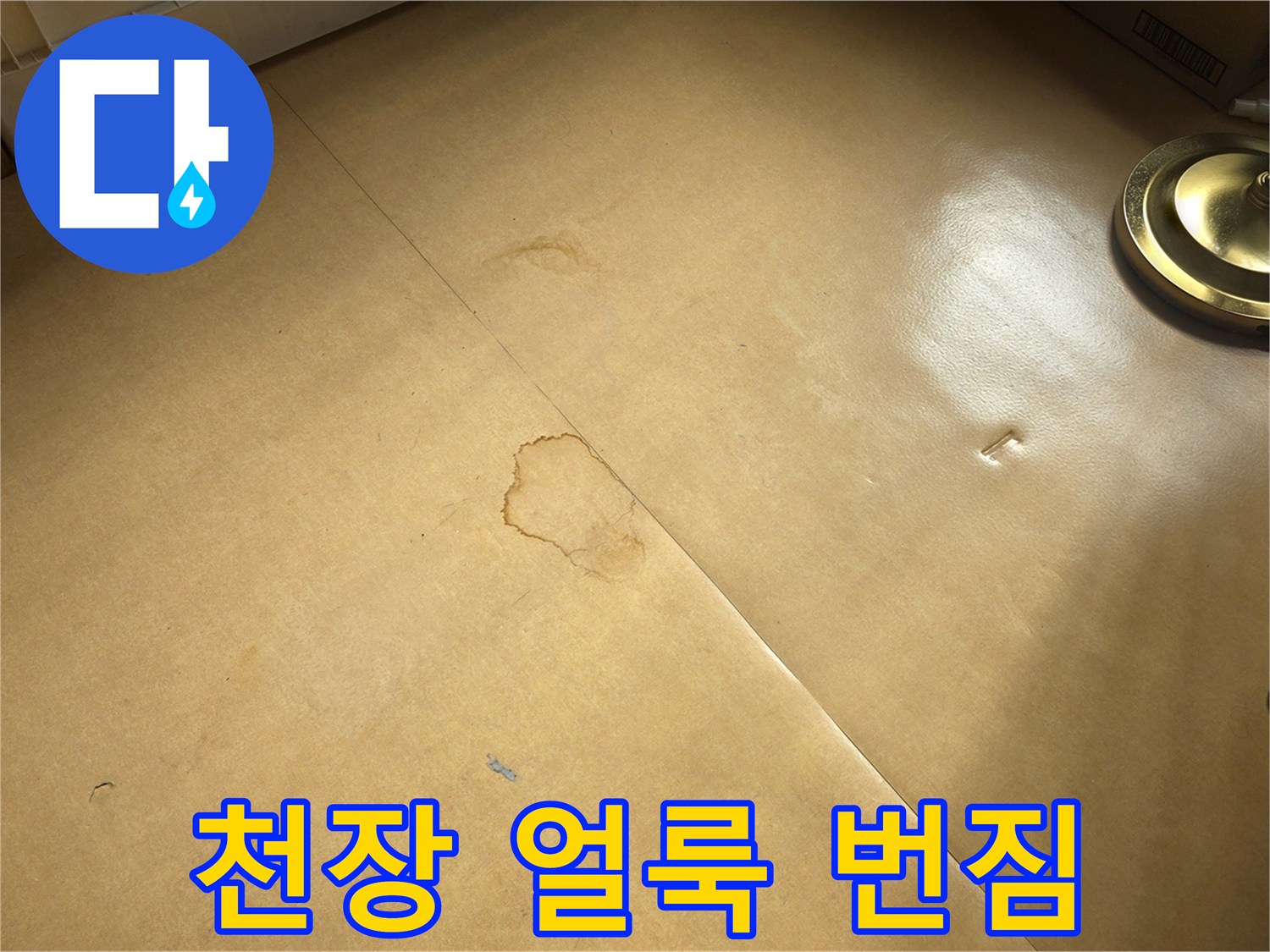 물자국이 번진 천장-누수 진행 상황 기록
