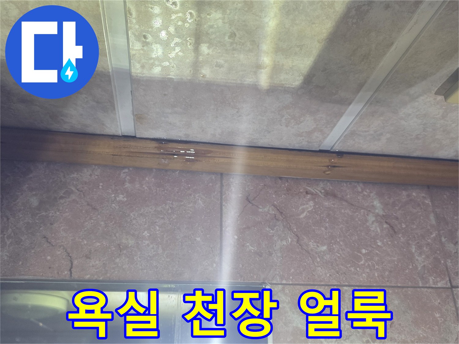 욕실-천장-패널에-발생한-습기-및-얼룩-상태