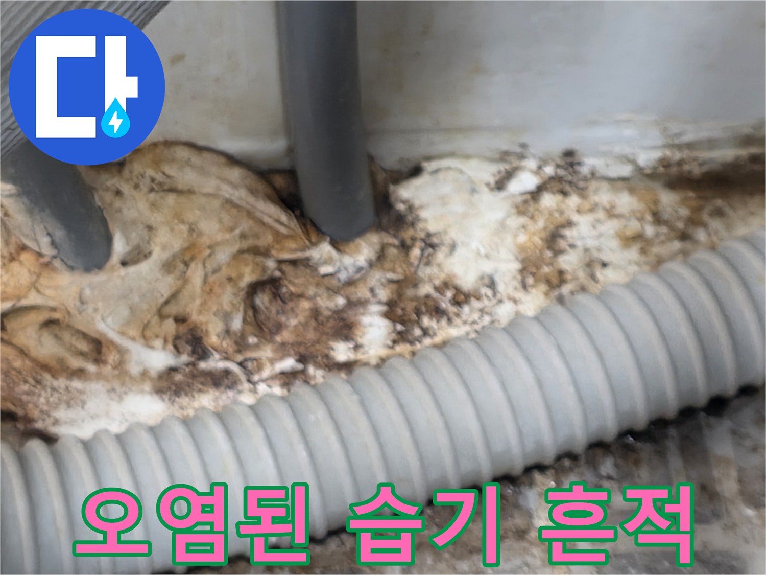습기로-인해-부식되고-오염된-배관-주변