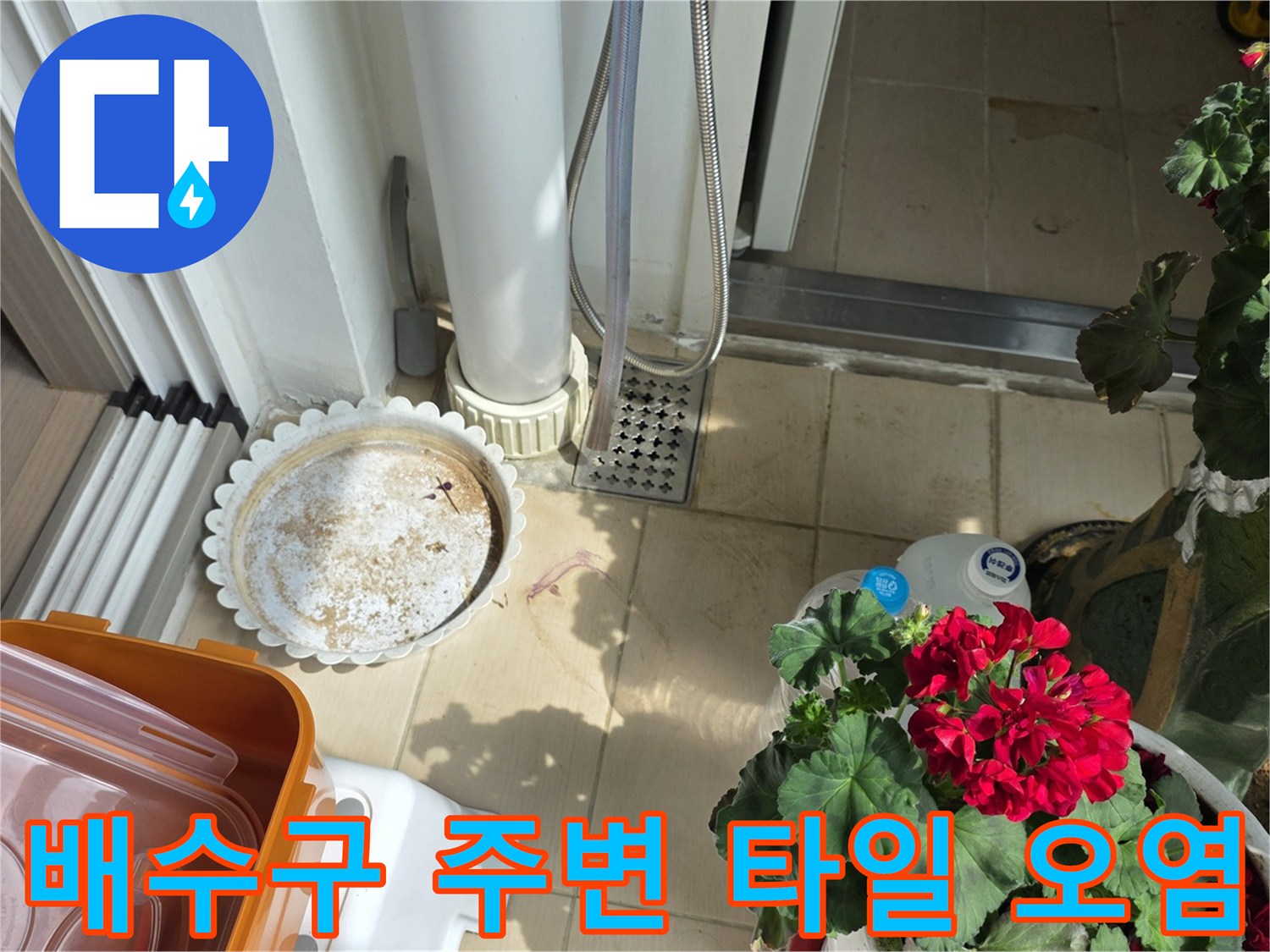 화장실-배수구-주변의-축축한-타일-상태-기록