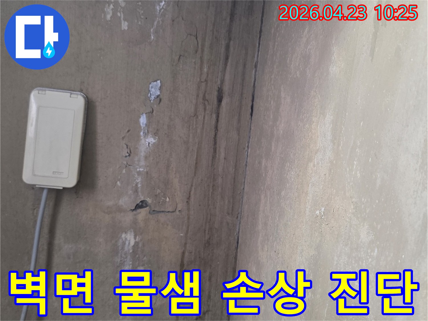 오래된-누수로-벽과-천장에-발생한-곰팡이-및-페인트-들뜸-현장