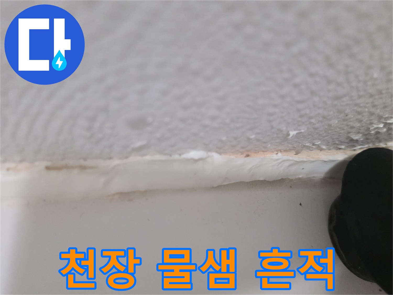 김포 풍무동 아파트-화장실 천장 부분의 젖은 얼룩 상태