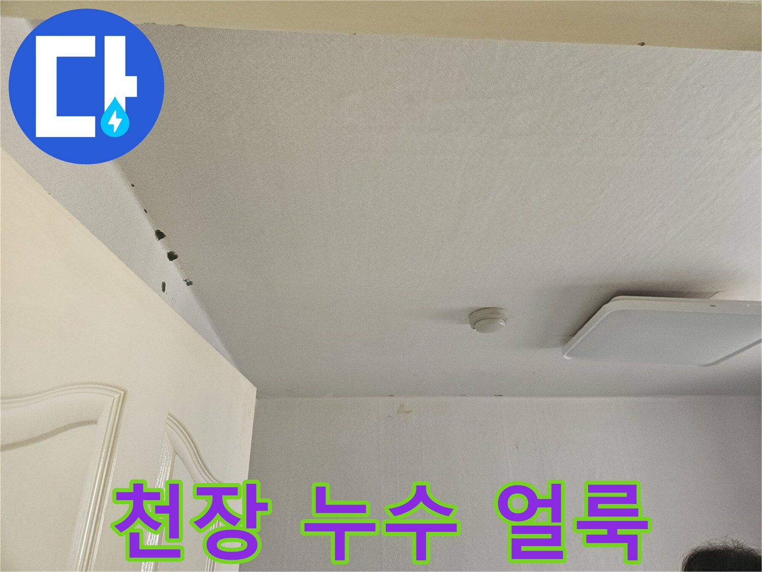 아파트 내부 천장-도배지 젖음 및 변색 부위 확인