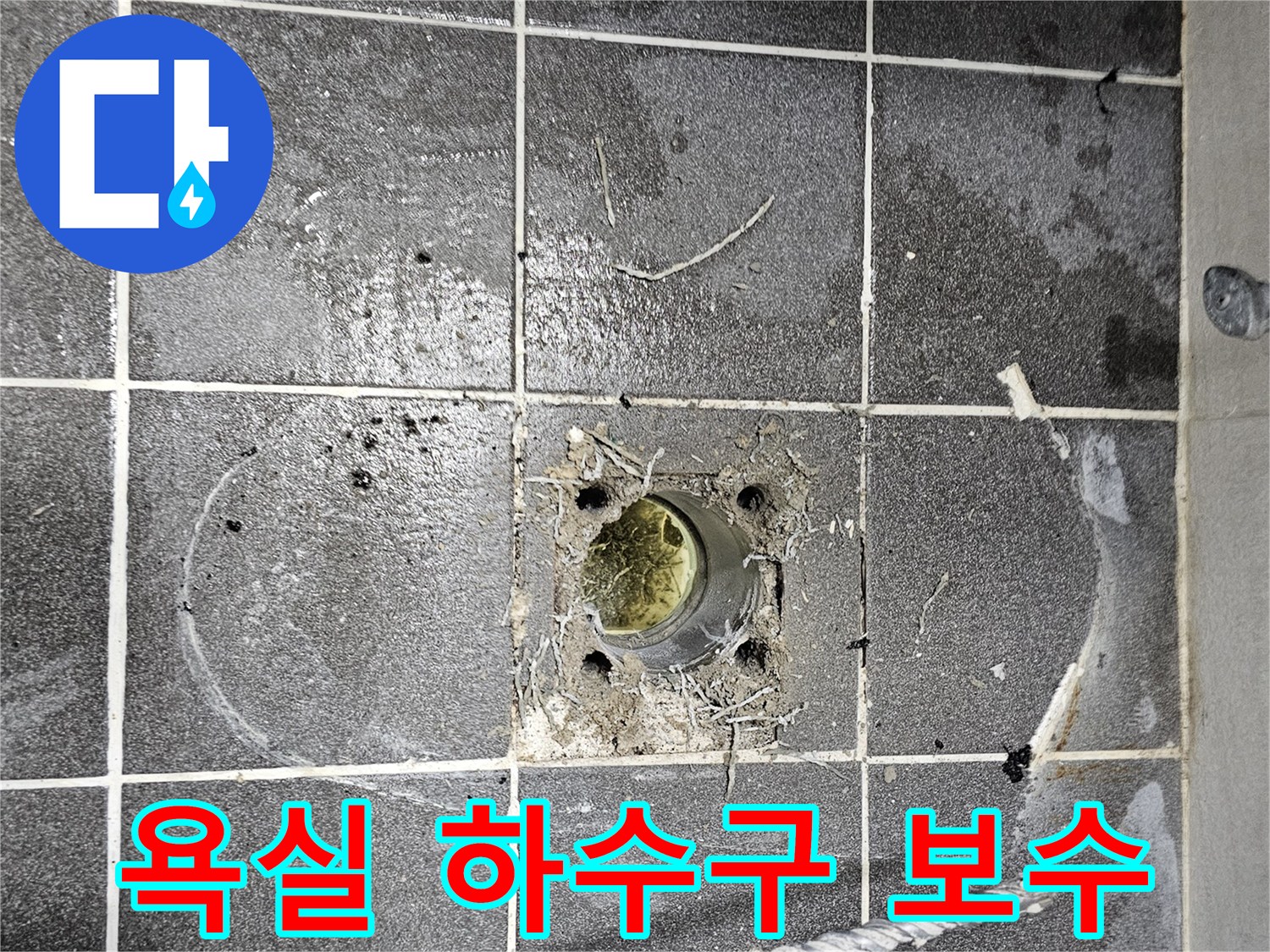상가-욕실-하수구-주변-오염-및-물고임-현상-확인-사진