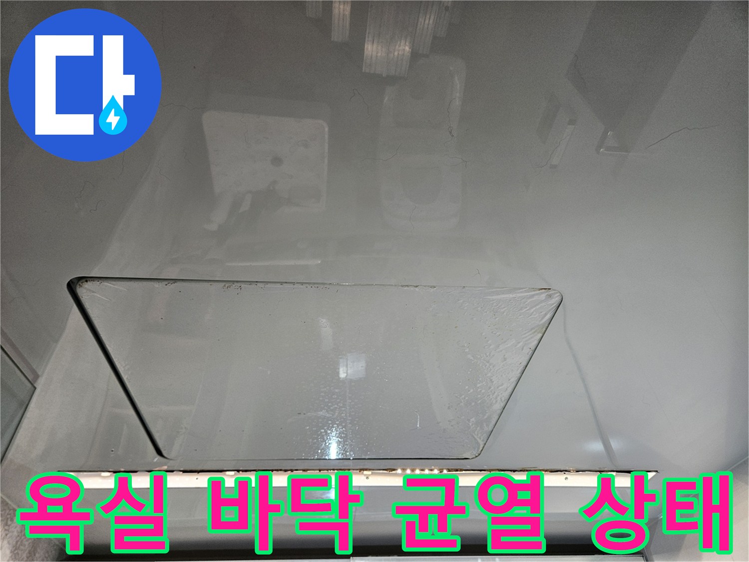 사우동 현장-물기가 머금어진 듯한 타일 사이 틈새
