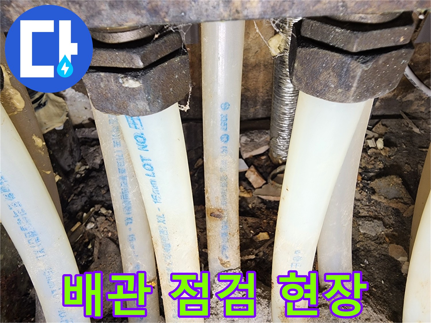 누수탐지 전문가가-아파트 배관의-전반적인 상태를-꼼꼼하게 점검하는 모습