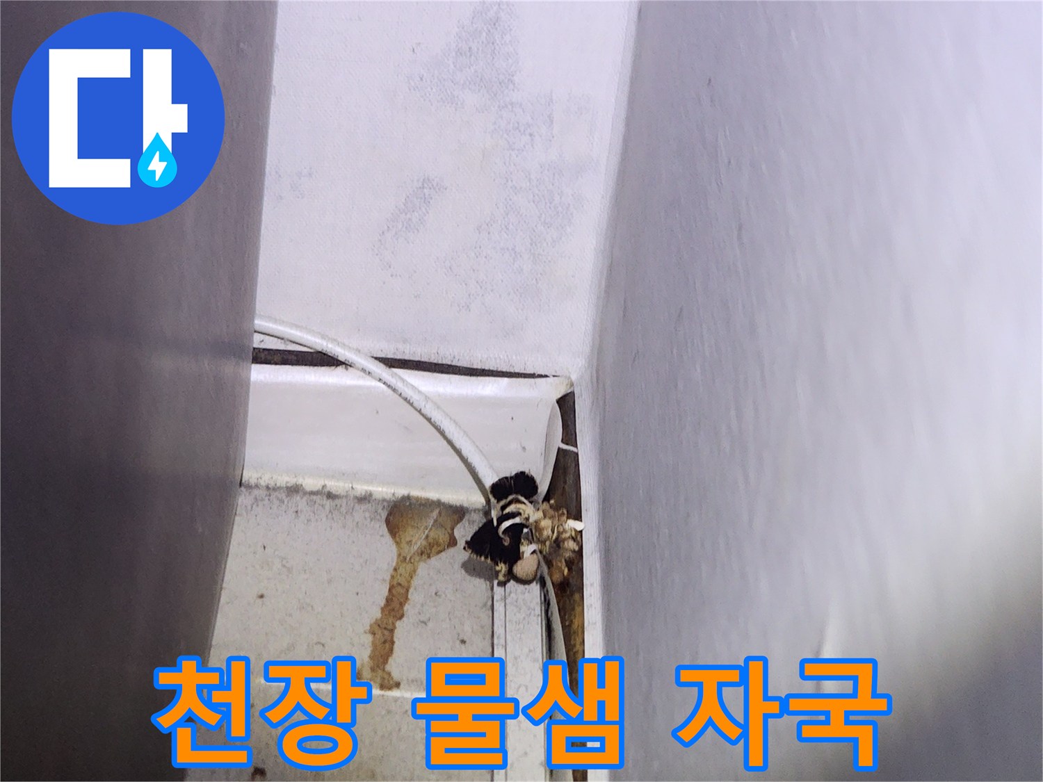 화성 동탄-배관 주변 천장 슬래브의 오염된 부위