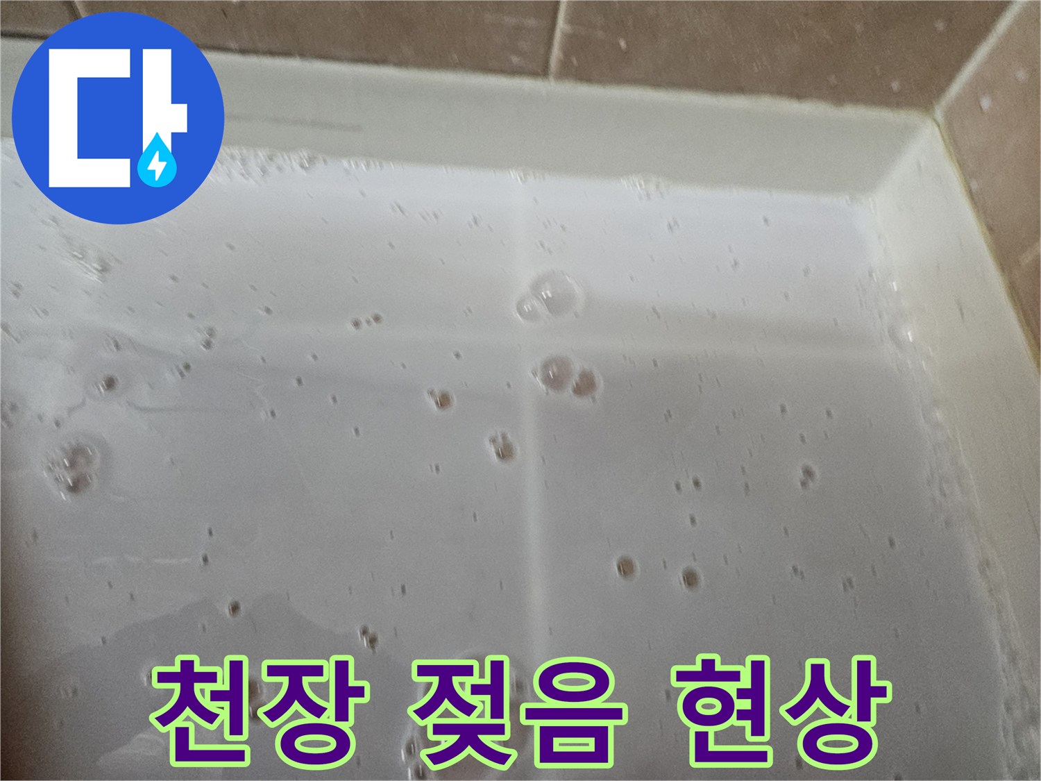 습기로-젖어있는-화장실-천장-마감재