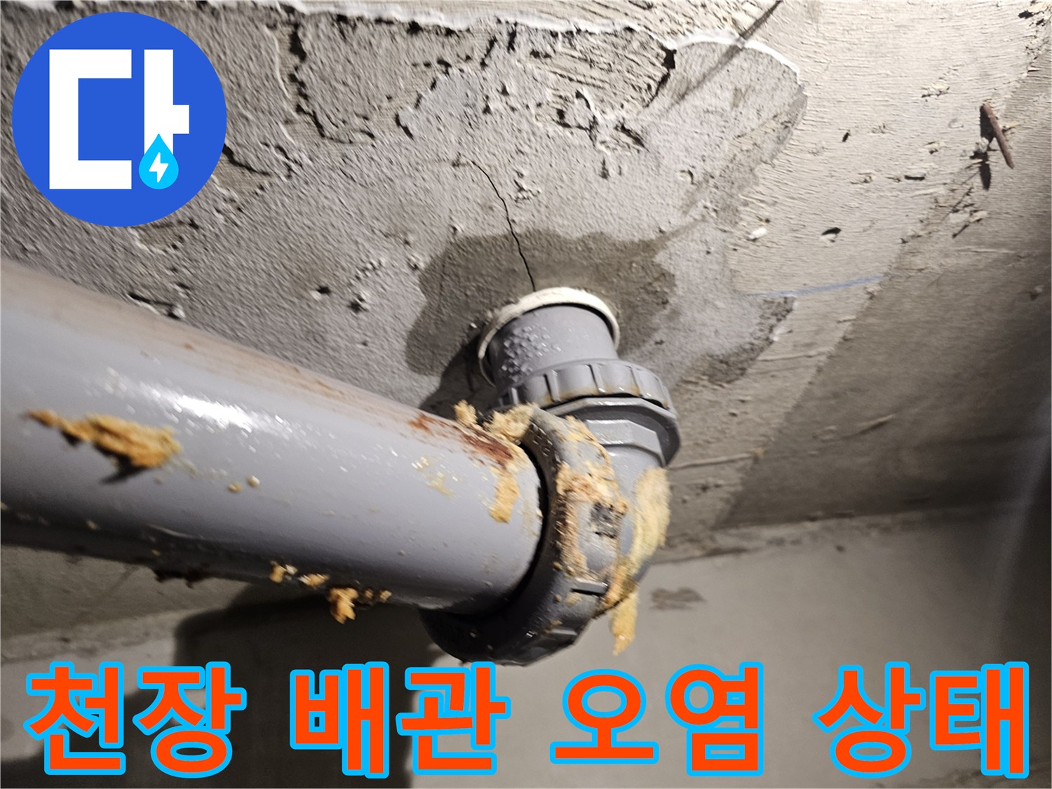 오수관-주변-이물질-및-배관-습기-상태-촬영