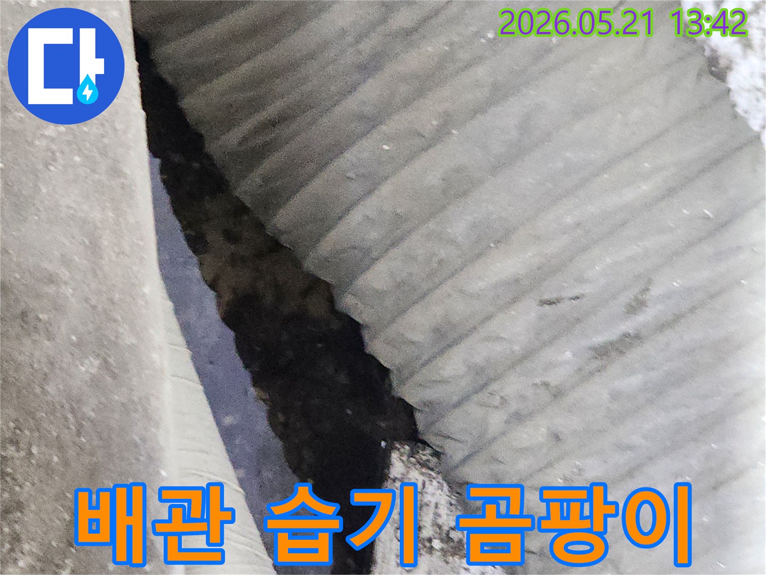 욕실-누수로-인해-배관-주변에-습기가-차고-곰팡이가-발생한-현장을-점검하는-모습