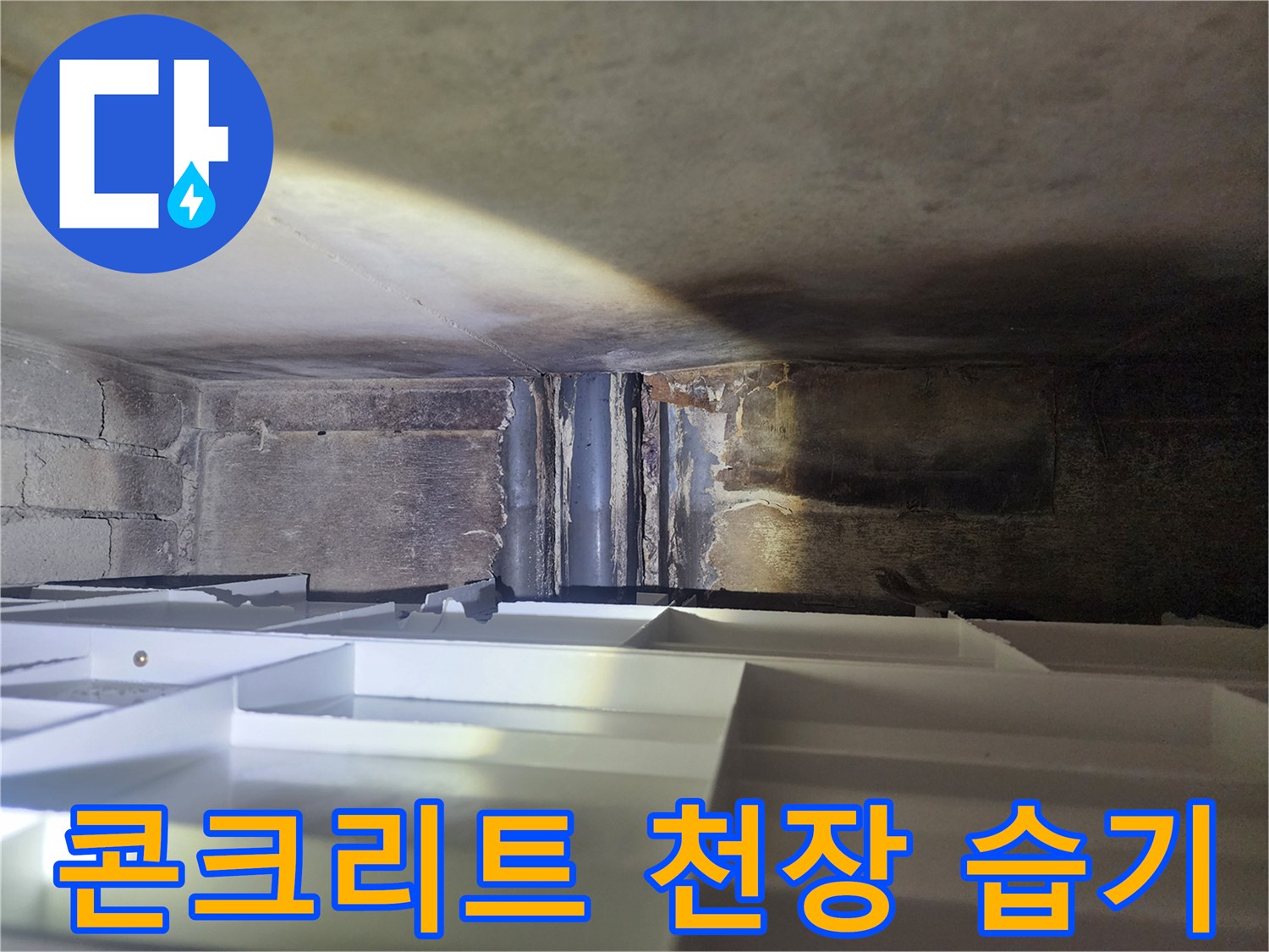 배관-주변-천장-슬래브의-젖은-모습