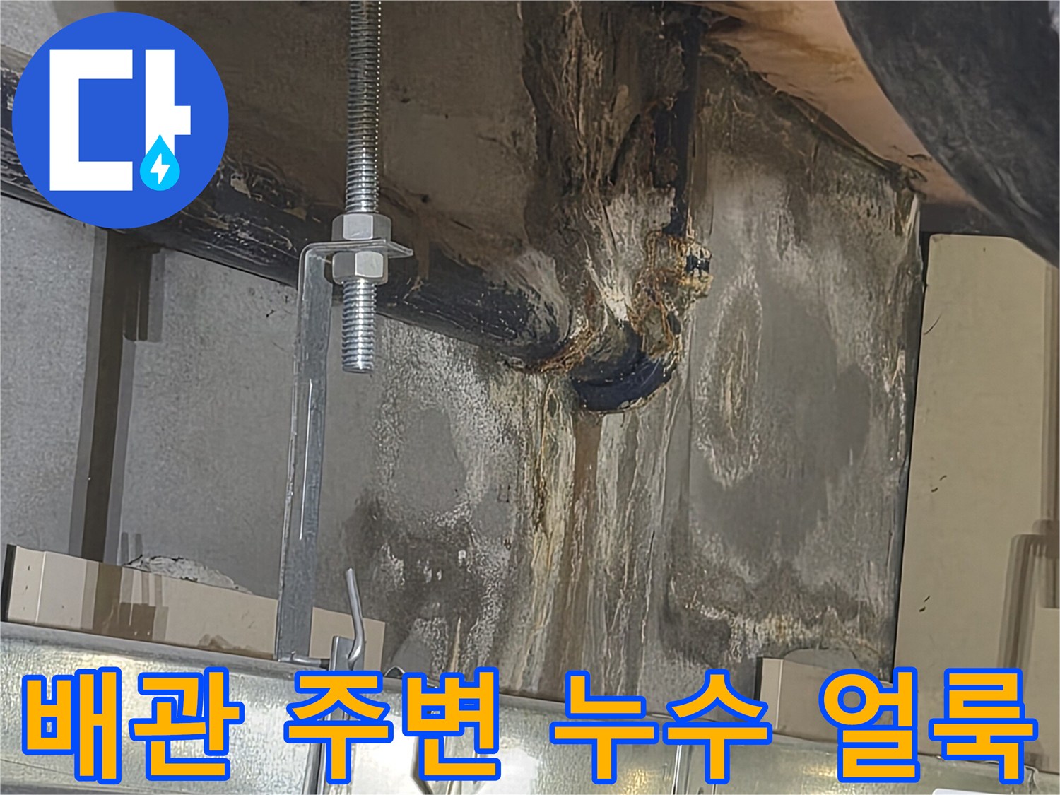 천장-배관-주변의-누수-및-석회-흔적