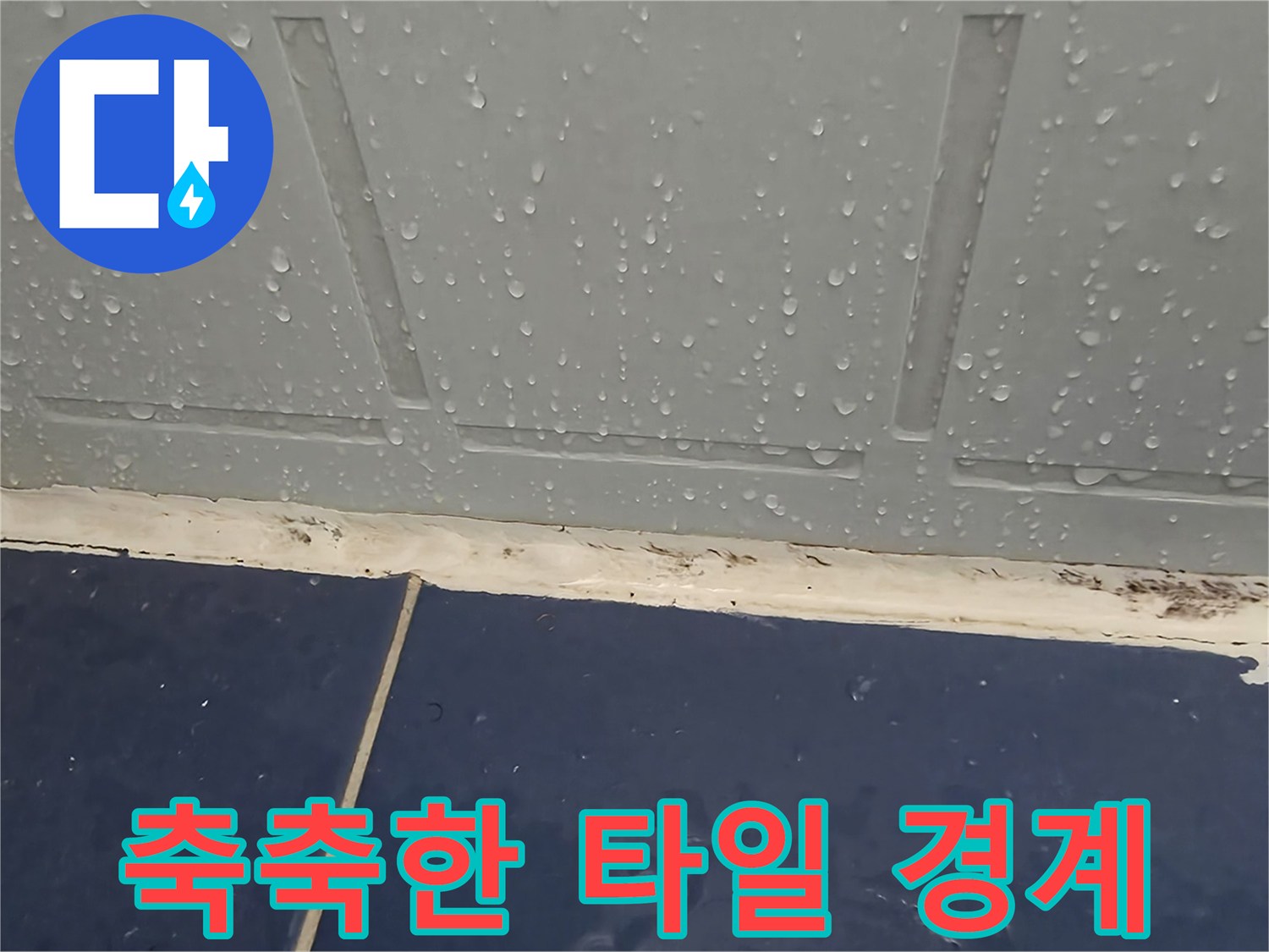 습기가-맺힌-욕실-벽면-타일-경계부