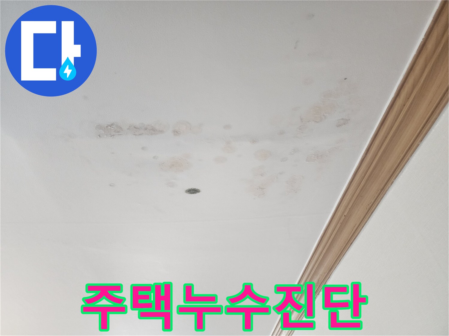 천장 누수로 인해-발생한-물자국과-오염된-표면입니다.