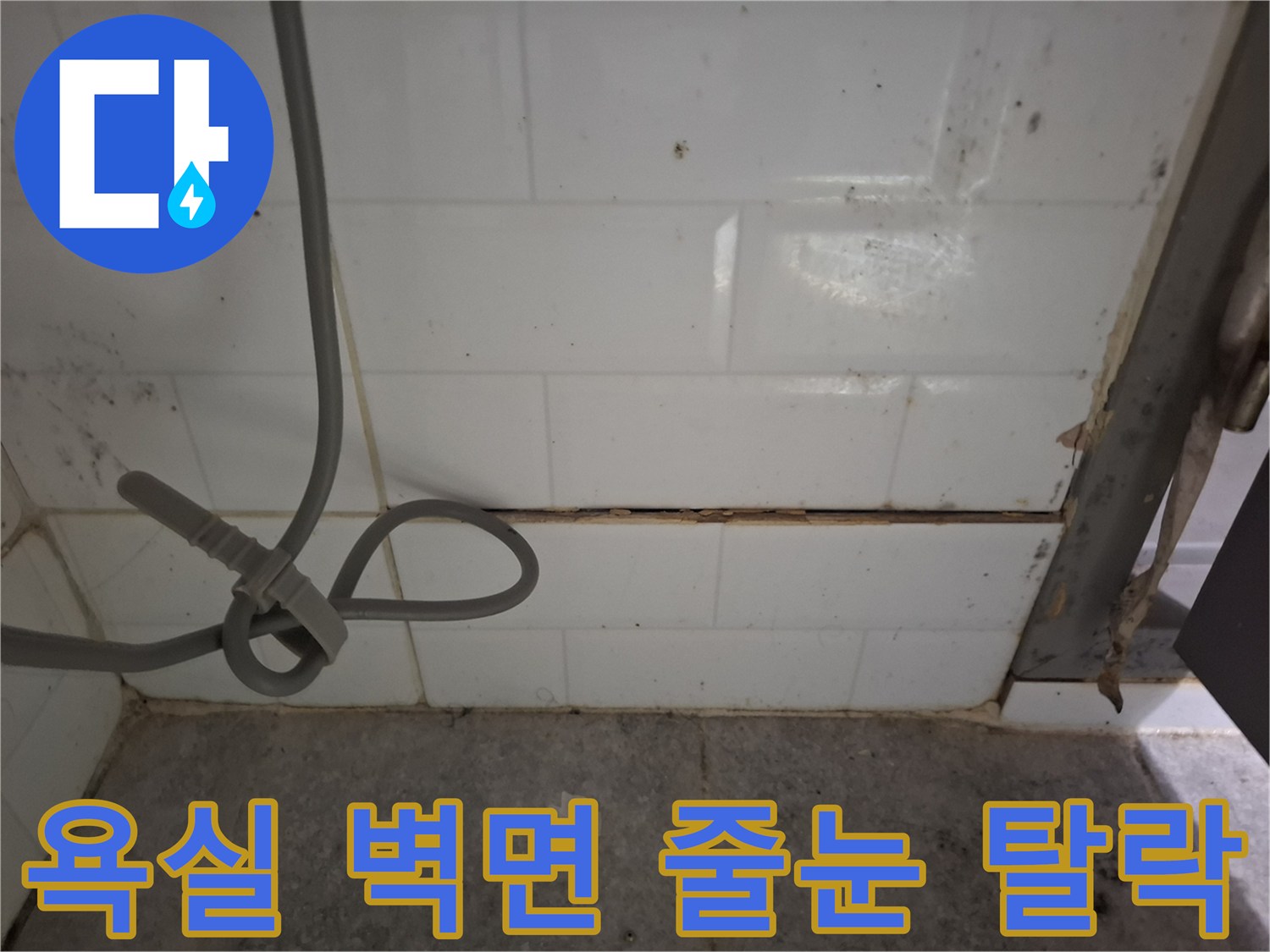화장실-벽면-타일-사이-빈틈과-오염된-상태