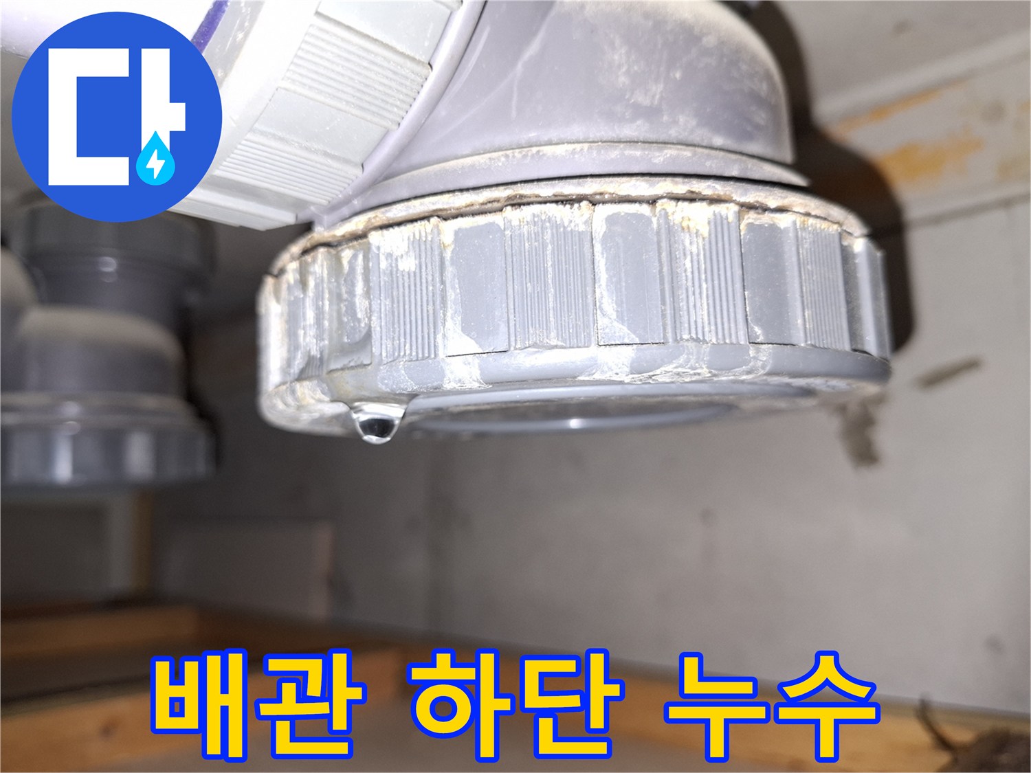 피트랩-배관-하단부-소재구-주변의-누수-상태