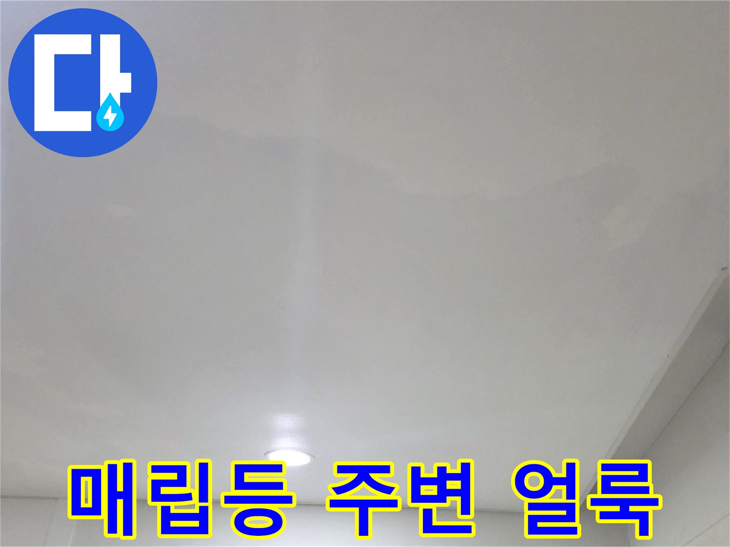 일산서구 거실 천장의 매립등 부근 누수 흔적 및 변색된 벽지