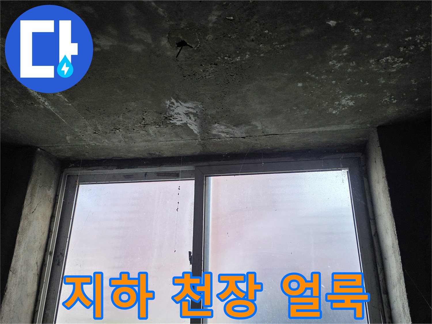 지하-창고-천장-슬래브의-습기-및-누수-흔적