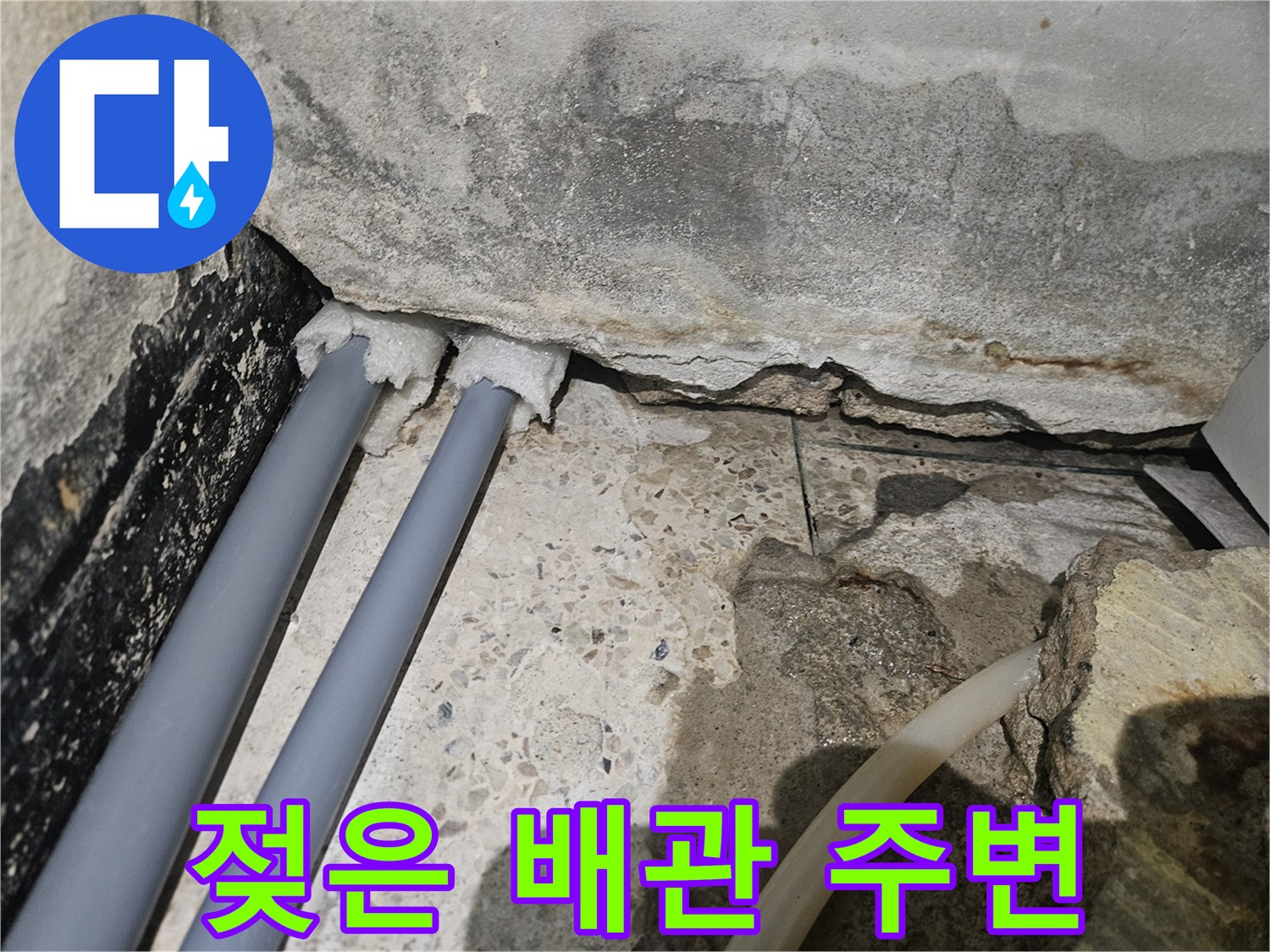 배관-주변-벽체-하단-물고임-및-습기-상태