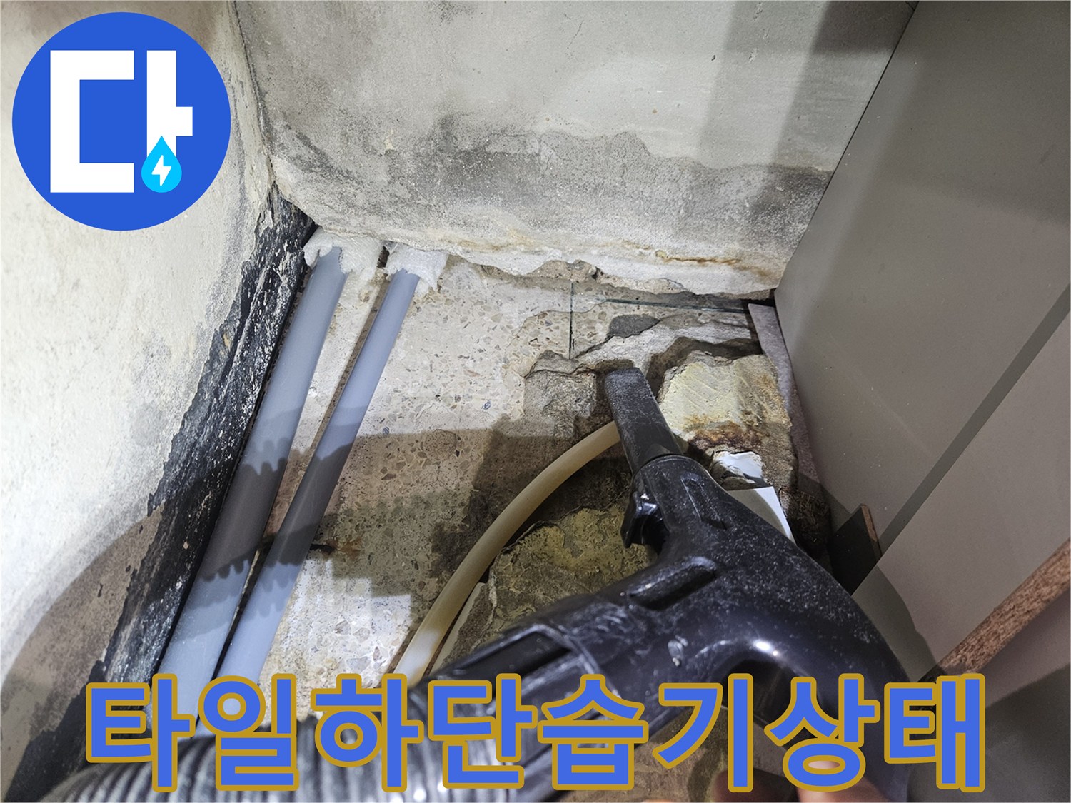 배관-주변-타일-틈새의-물고임-현상