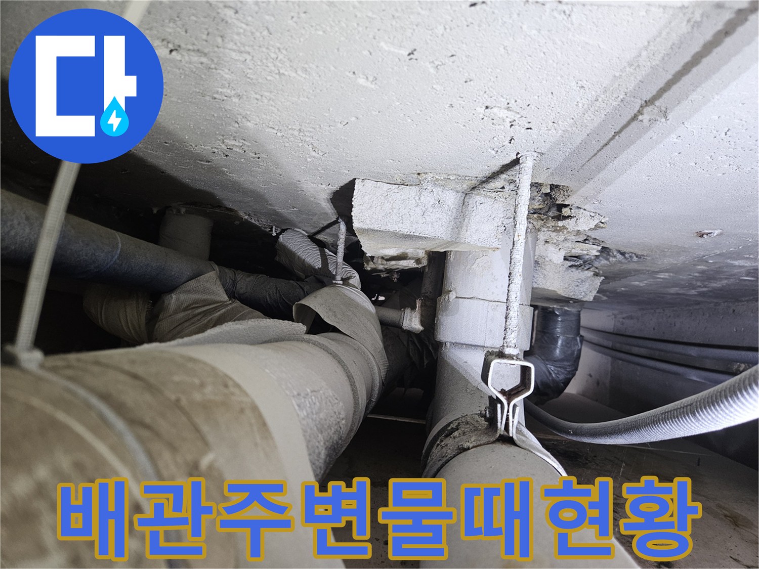 천장-배관-연결부-및-슬라브의-누수-흔적-및-오염
