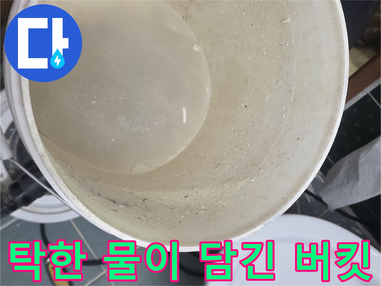 누수-지점을-확인하기-위해-받아낸-물