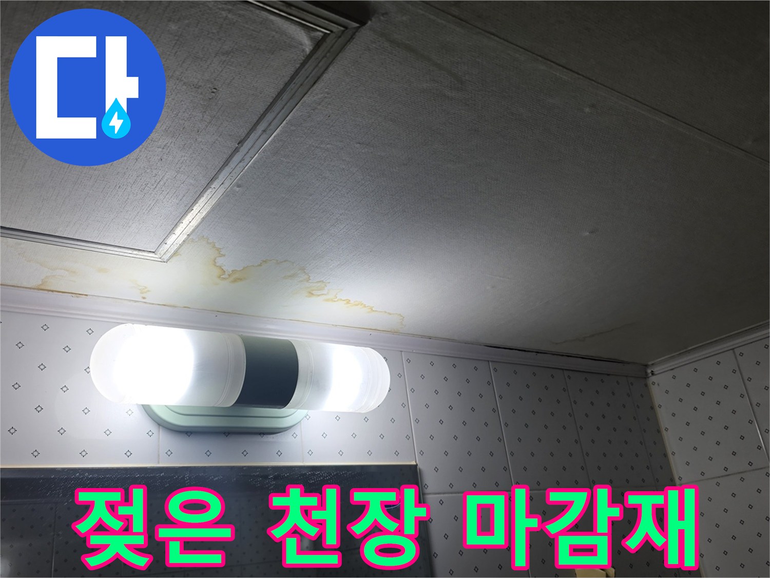 천장-패널-사이로-보이는-습기-및-얼욱