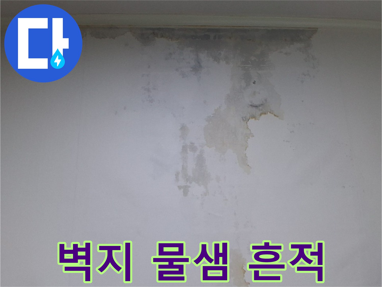 누수로 인한-천장 벽지 변색 및 곰팡이 현황