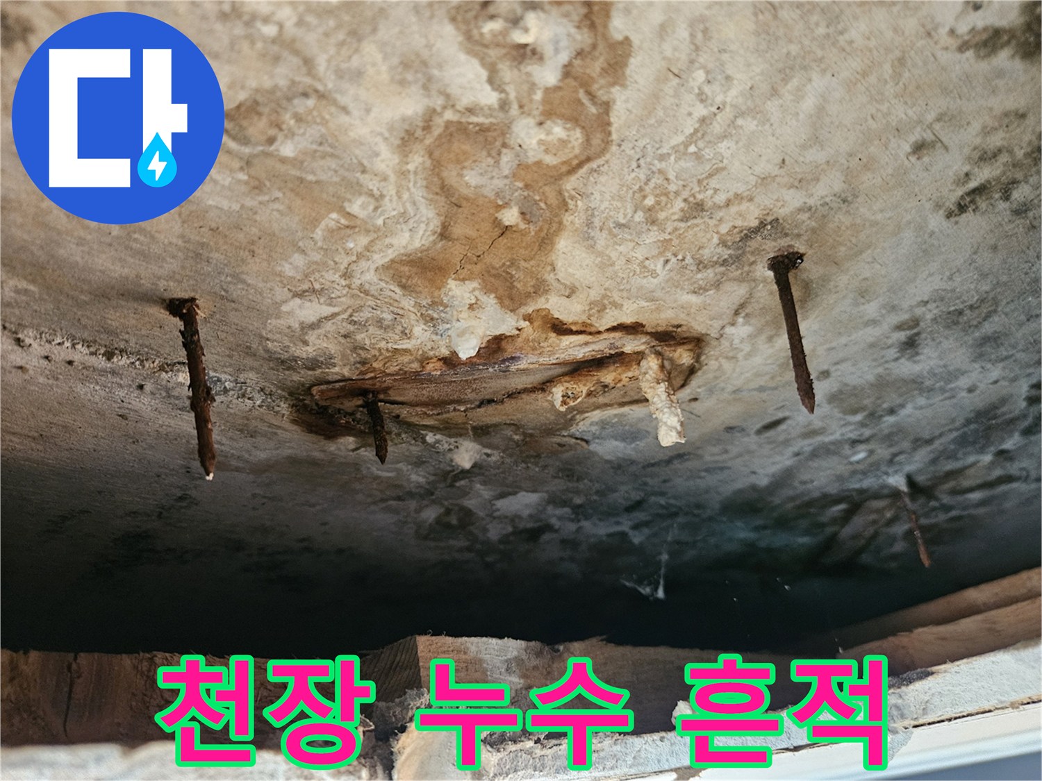 동작구-아파트-천장-누수-흔적-및-배관-주변-변색-상태