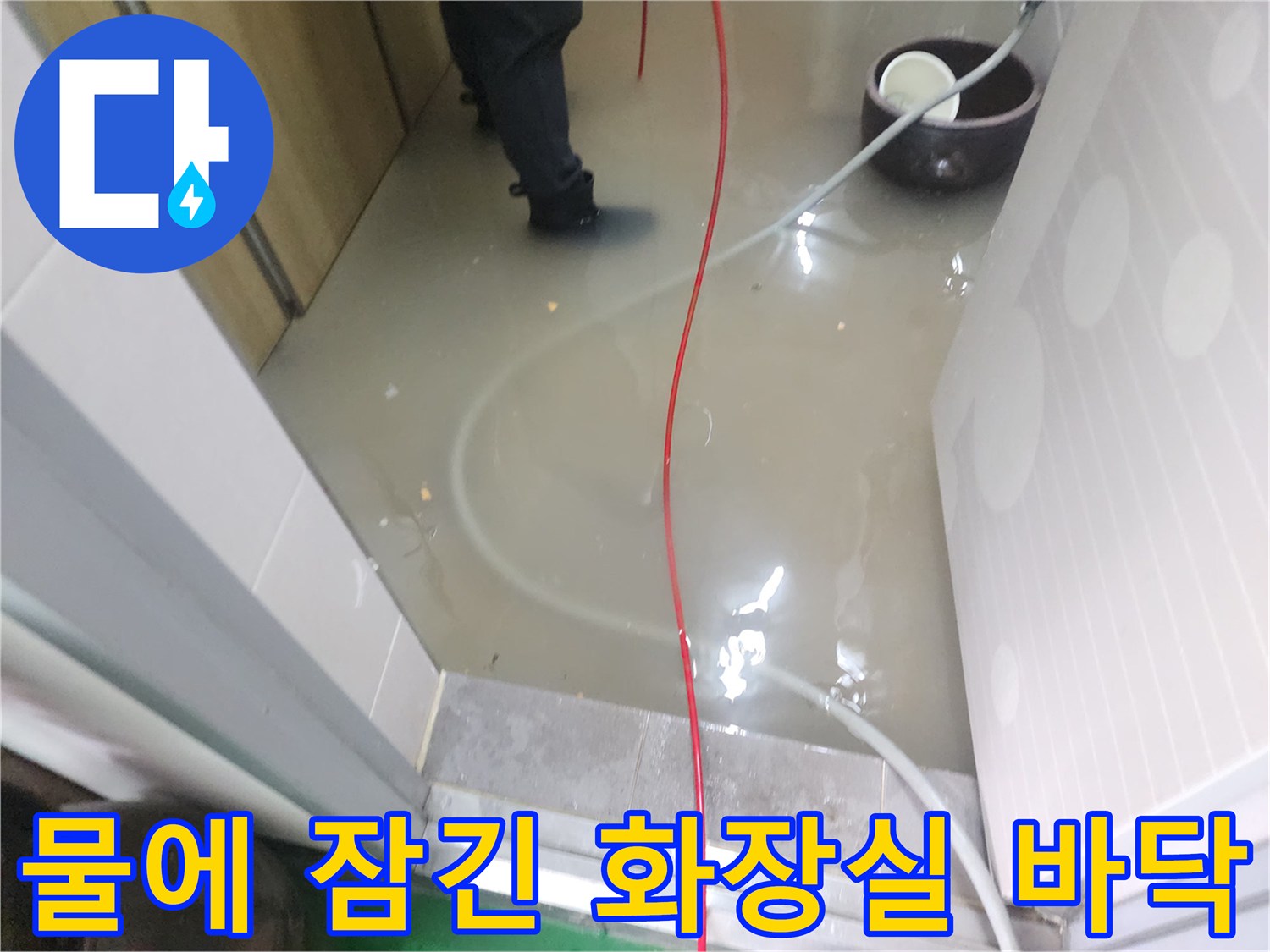 상가-화장실-바닥에-오수가-차있는-상태
