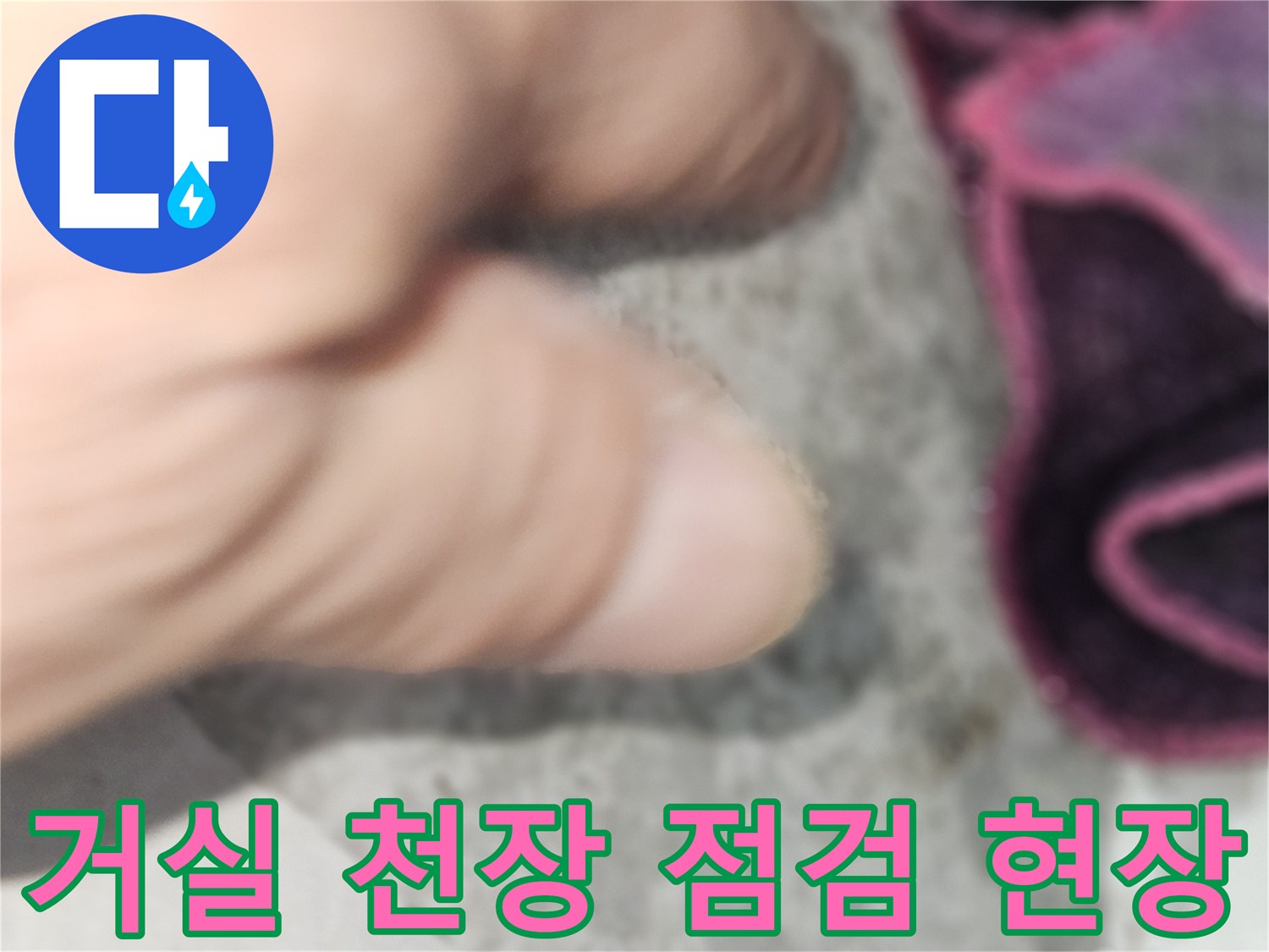물샘 증상이 나타난-거실 천장 내부 조사