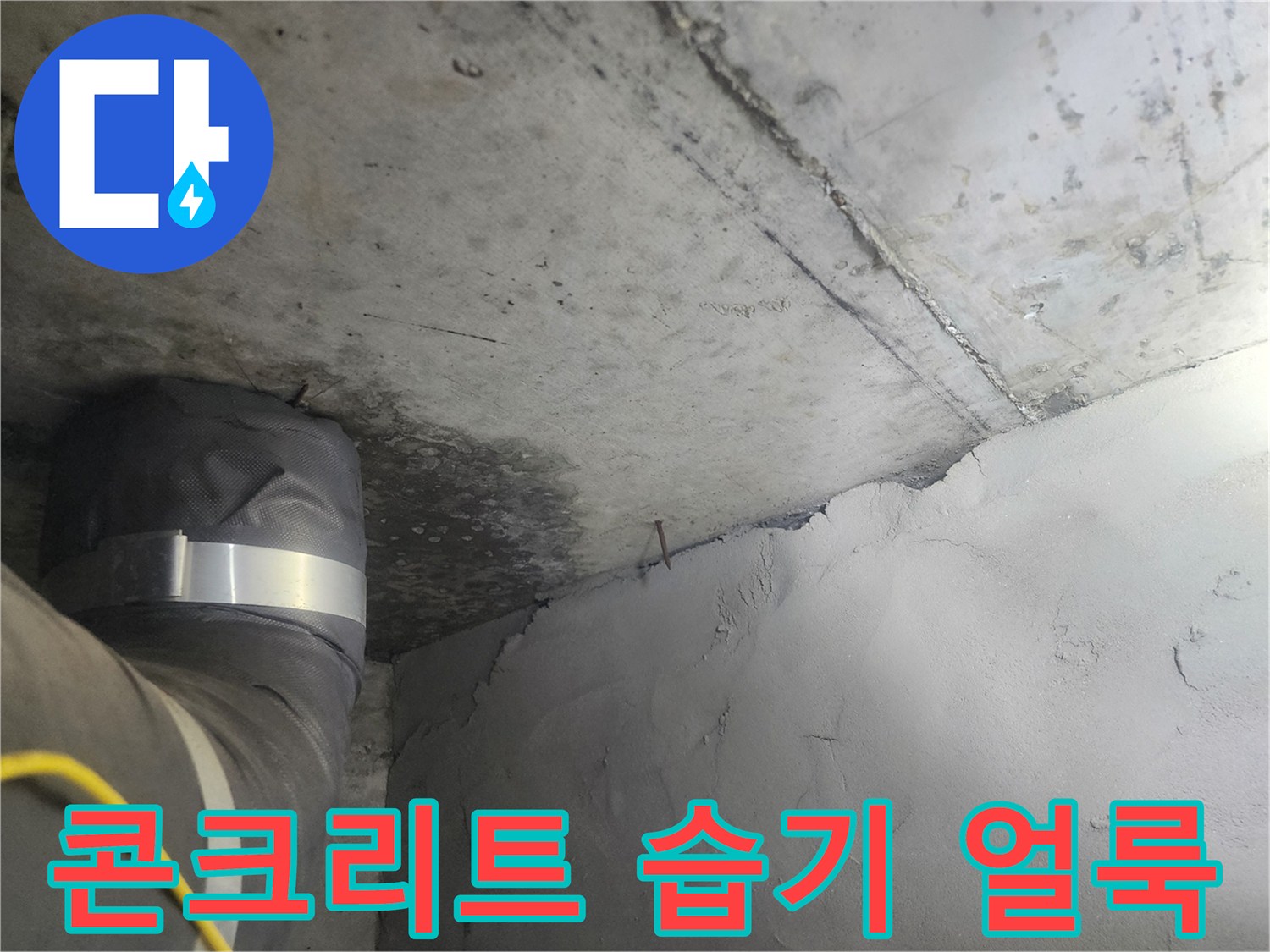 천장-슬래브-면의-습윤한-상태와-얼룩