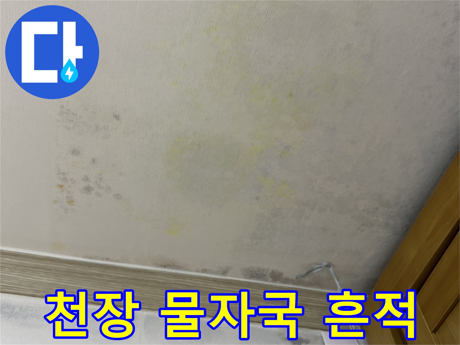 연수구 아파트-안방 천장 벽지의 누수 물자국 부위