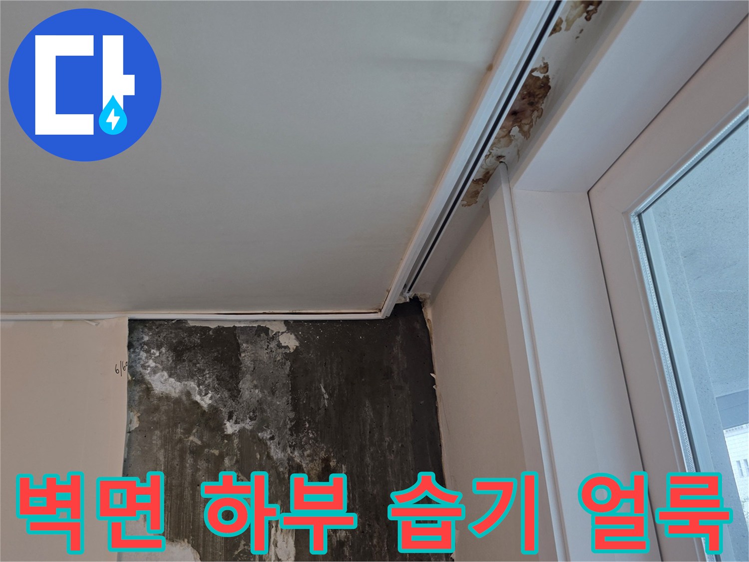 천장-하단-벽면-내부의-심한-습기와-오염된-상태
