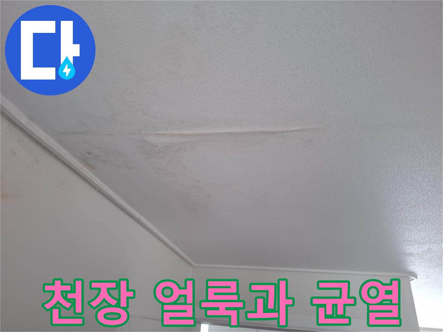 천장-면적에-나타난-물자국과-균열-상태