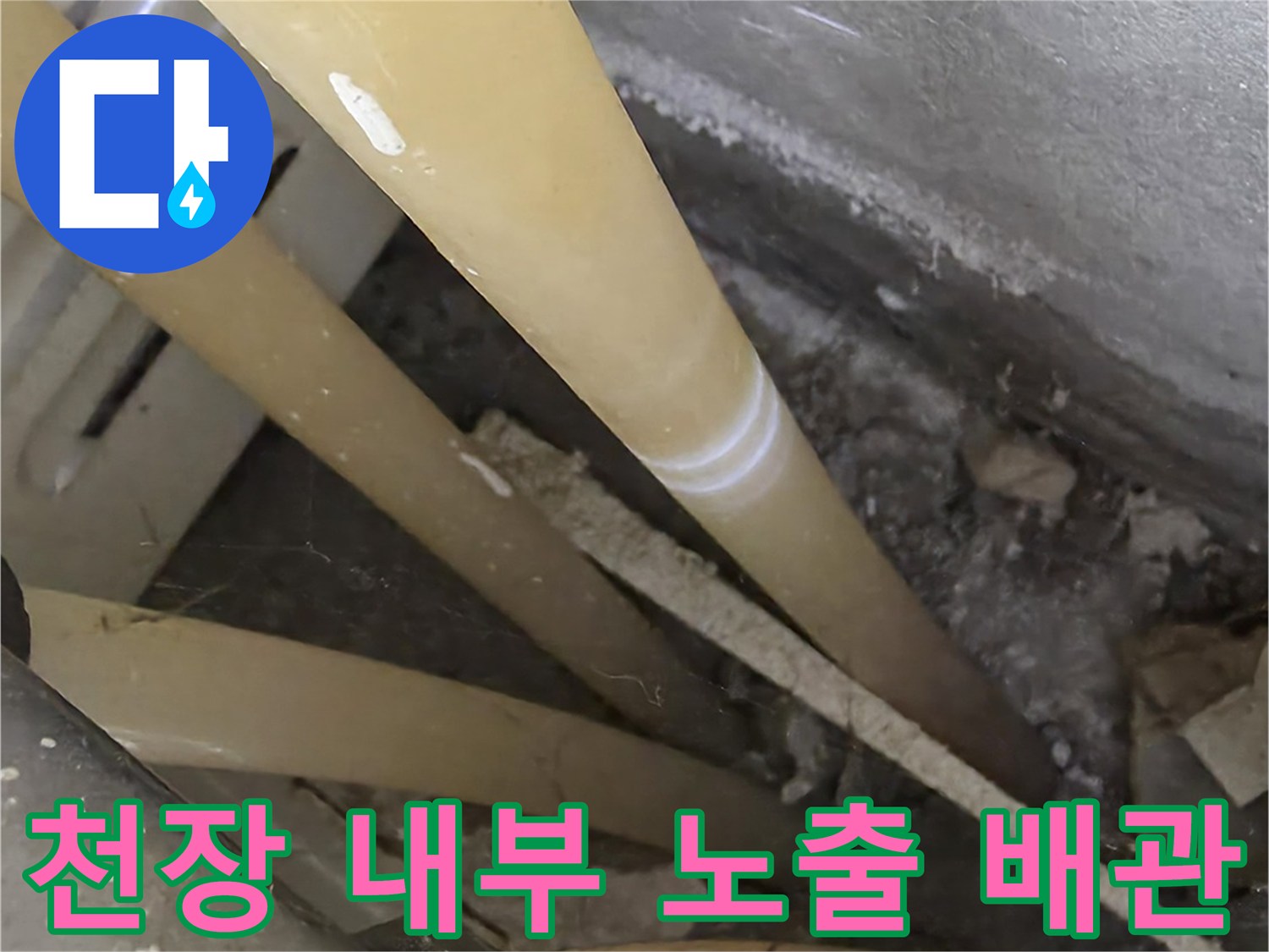 화장실 천장 점검구-누수 의심 배관 상태