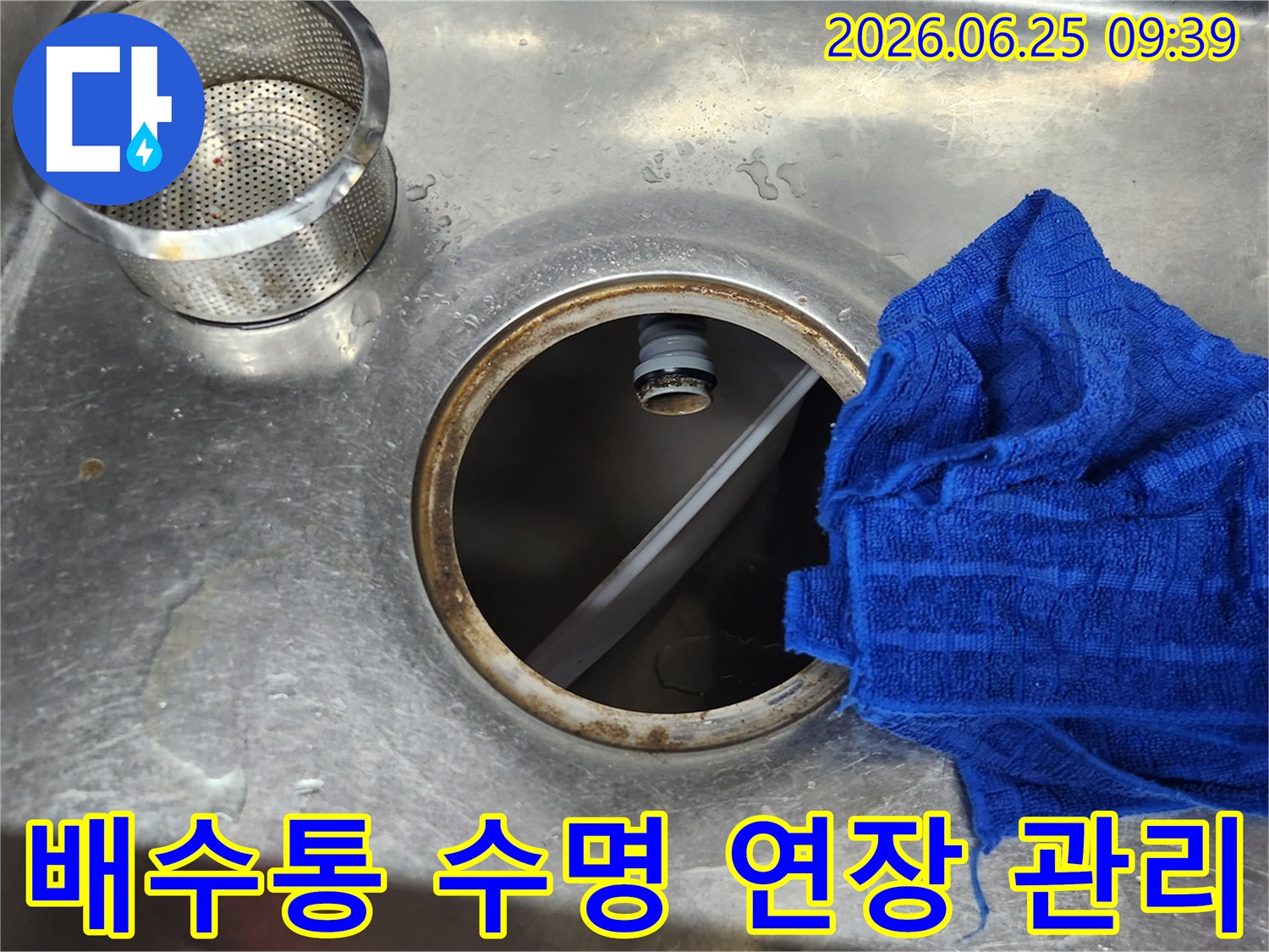 싱크대 배수구-오염된 배관 입구-정기 관리의 중요성