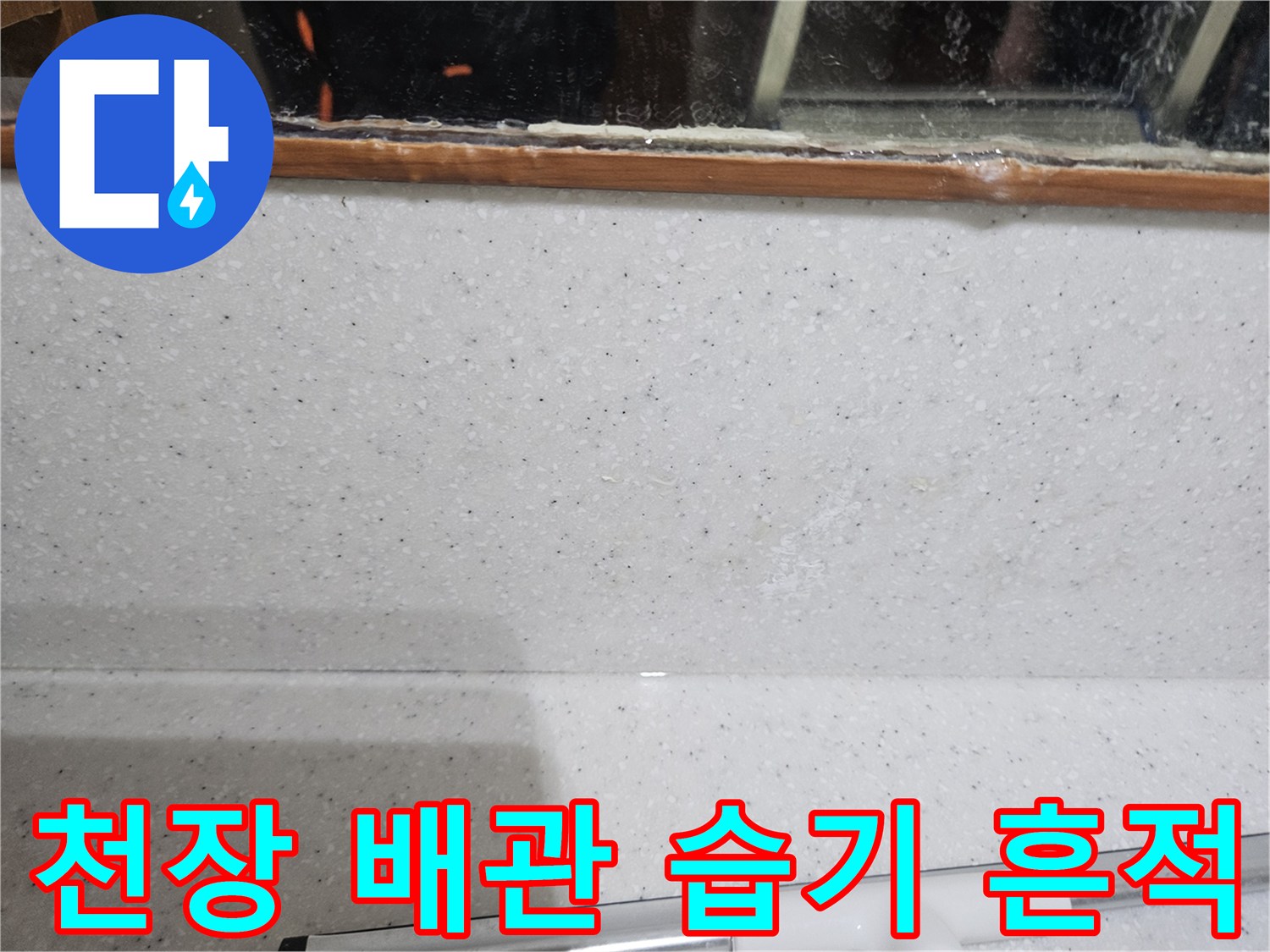 아파트 화장실 천장 슬래브의 물길과 백화 현상 이미지