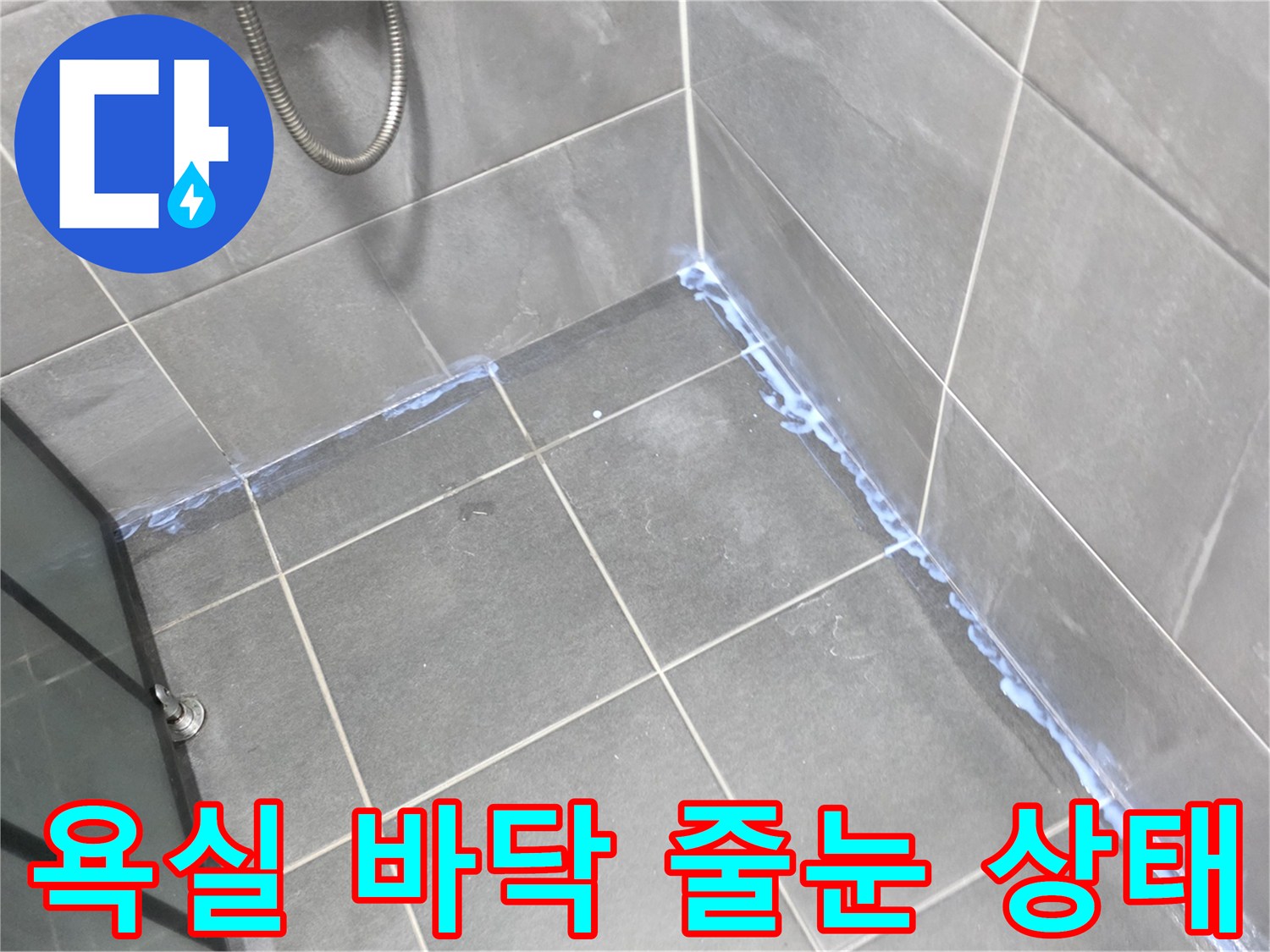 안양 동안구 화장실-타일 사이의 파손된 메지 부위