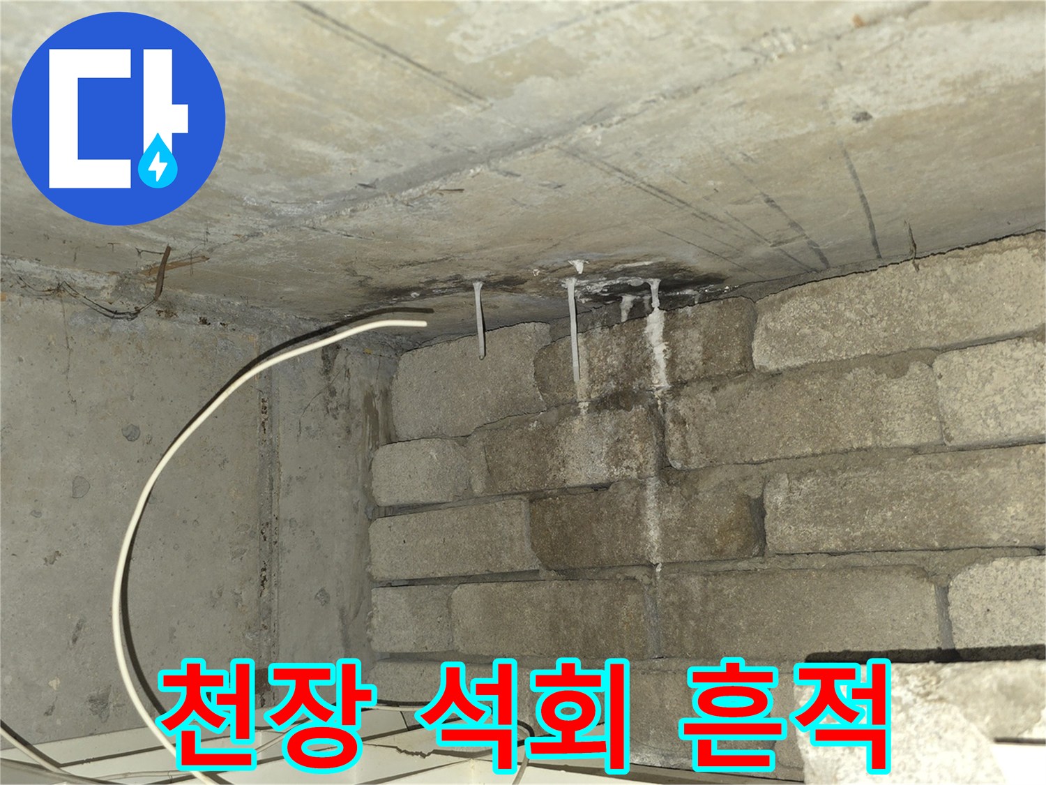 콘크리트-천장-석회-응고-흔적