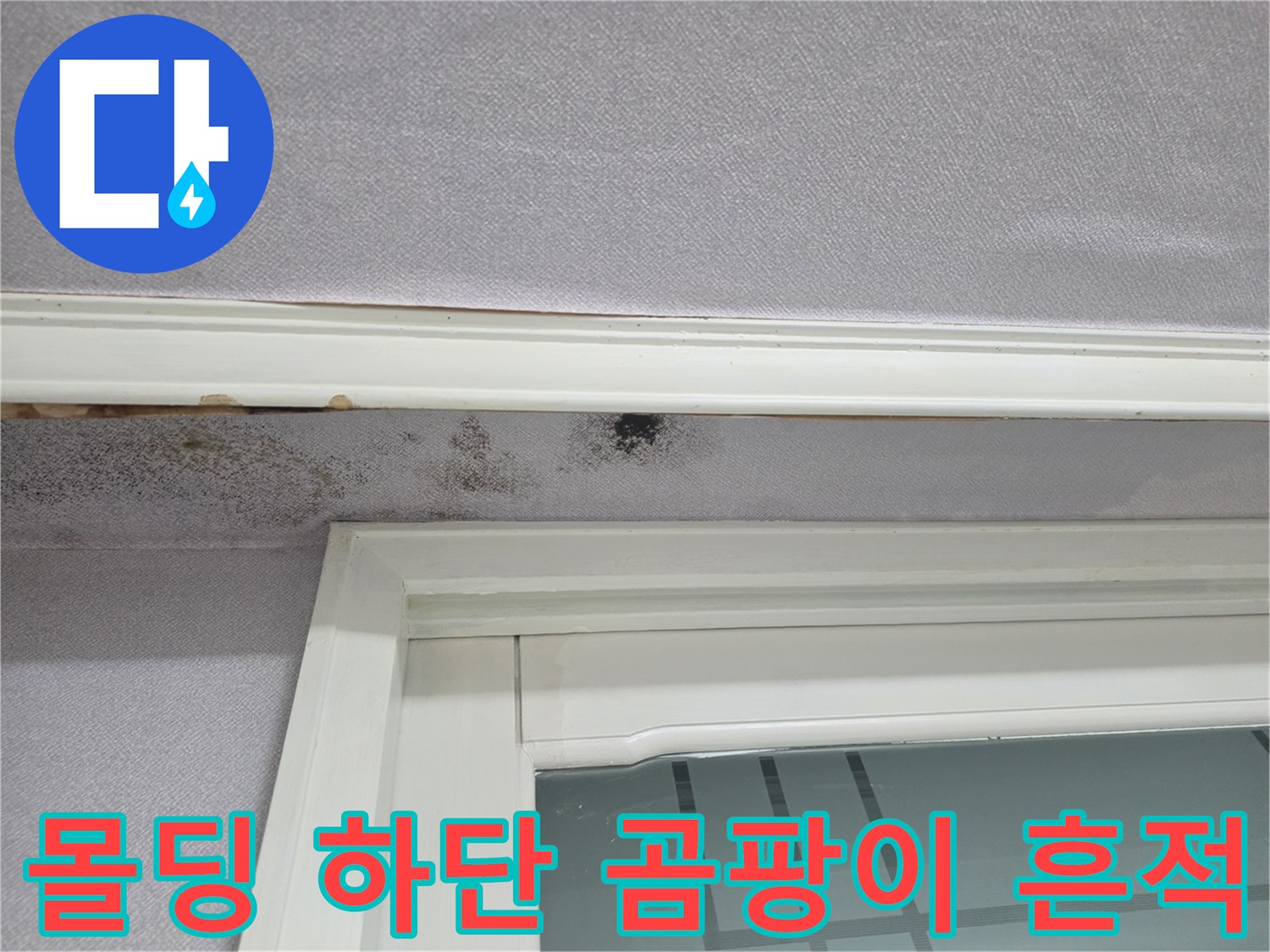 창틀 몰딩-하단부 벽지 오염-및 곰팡이 발생