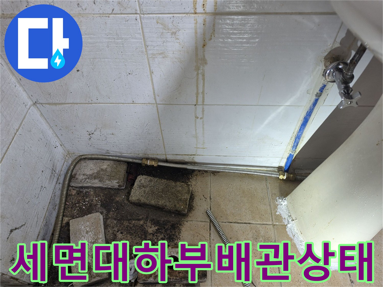 일산서구-화장실-세면대-하단-배관-주변-오염-상태