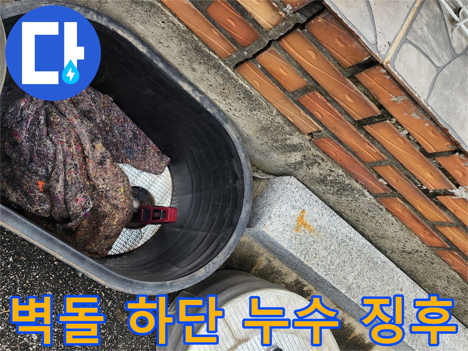 파주 상지석동-벽돌 구조물 아래의 습한 바닥면