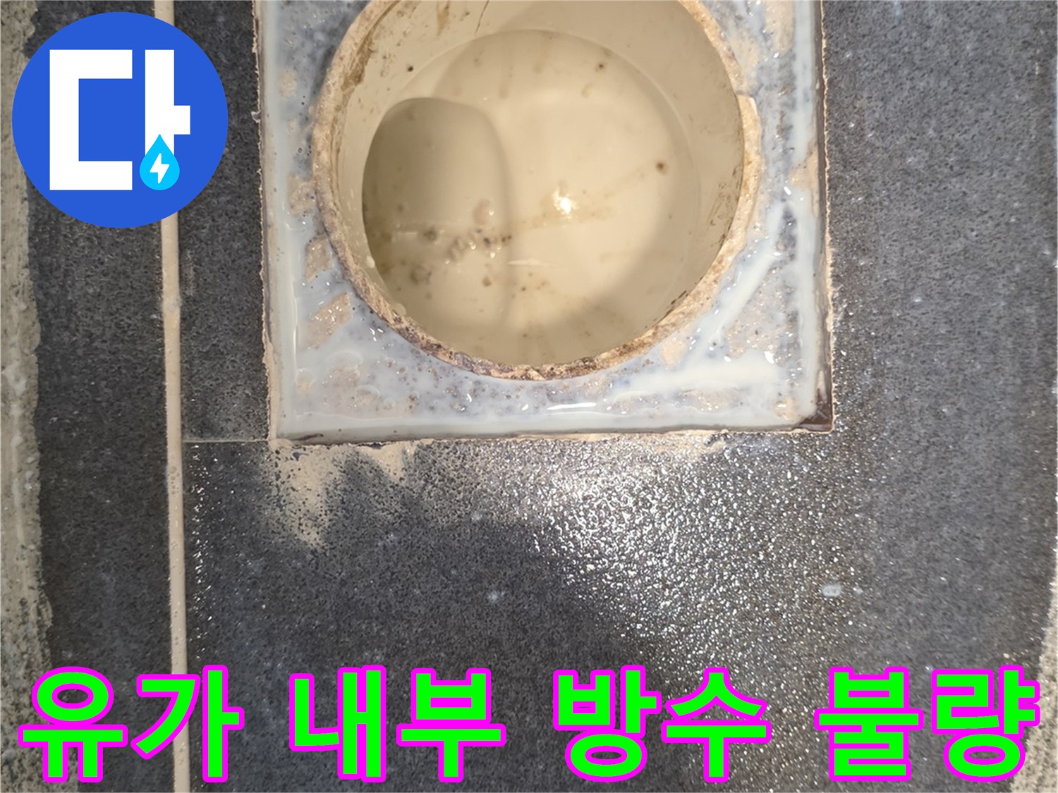 배수구-주변-타일-및-배관-틈새-노출