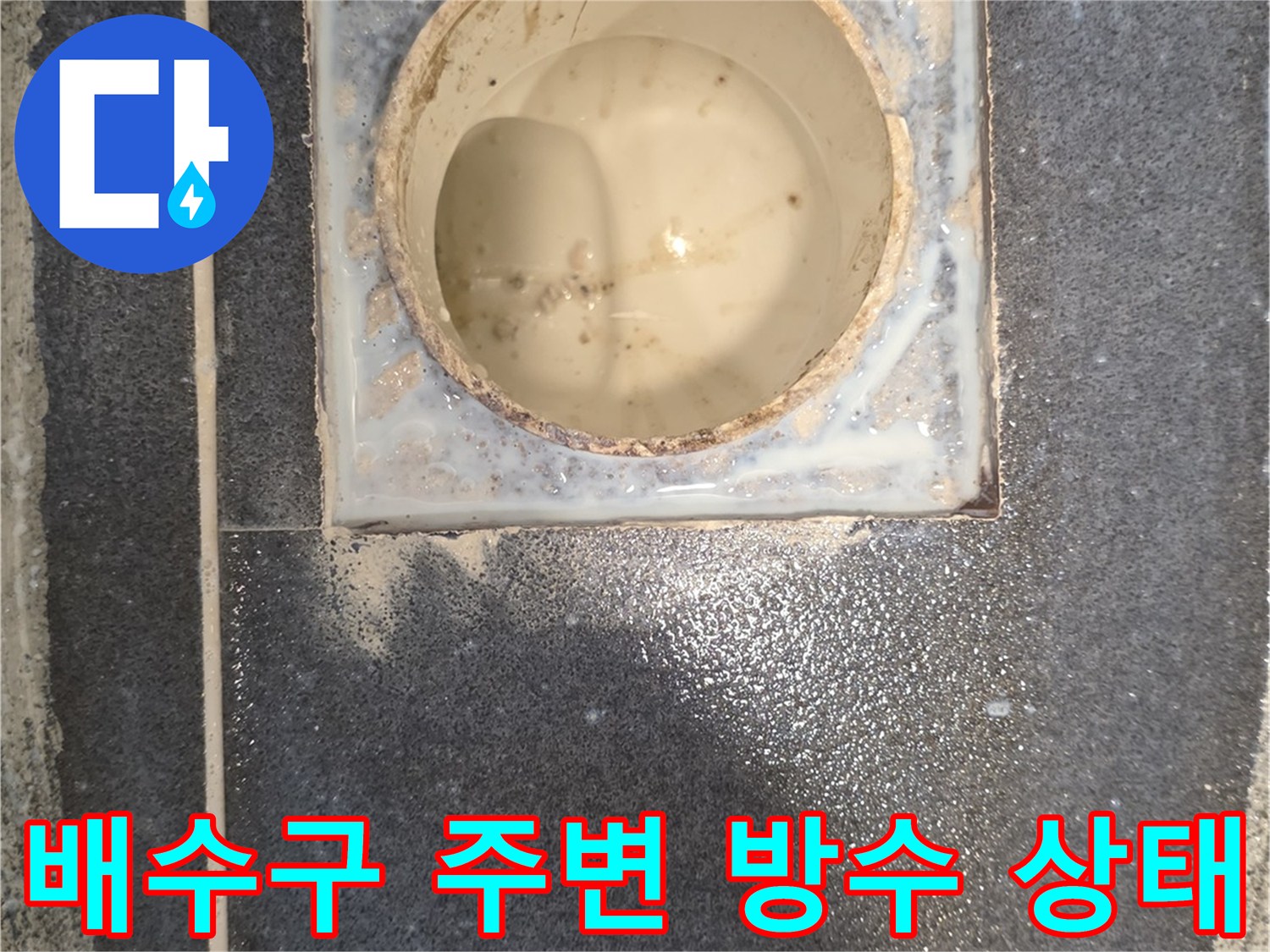 화장실-배수구-주변-타일-틈새-상태