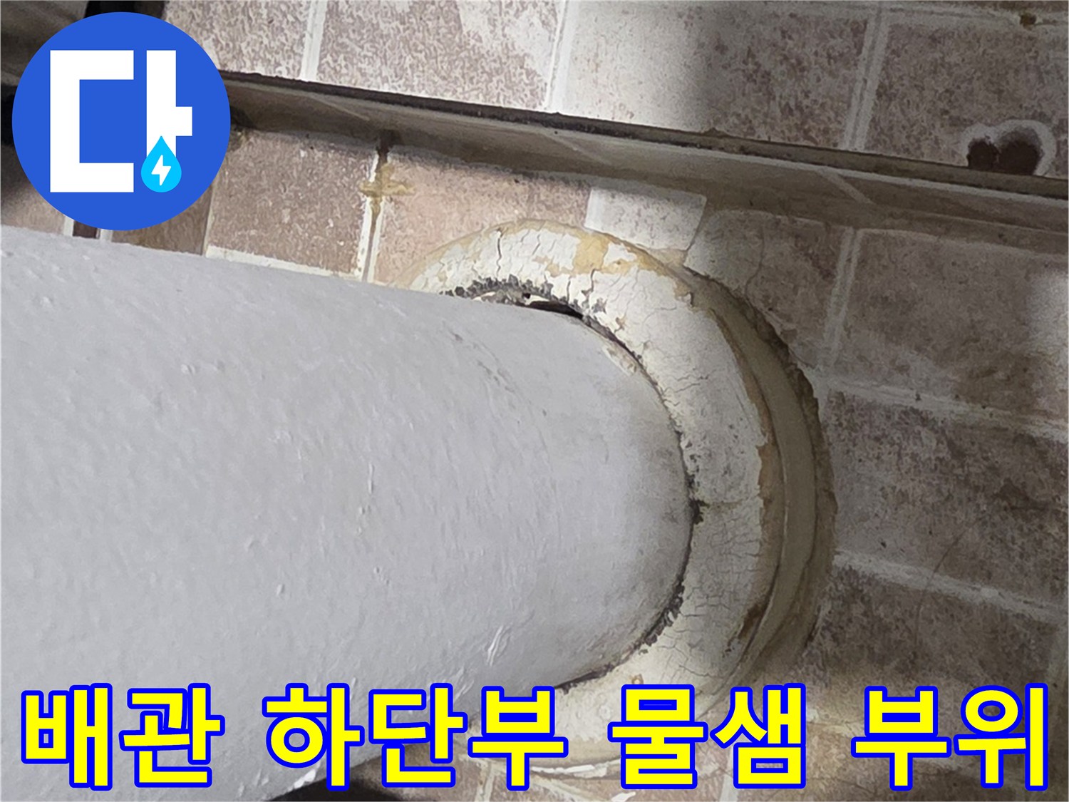 세탁기-배수관-주변-방수-층의-균열-상태