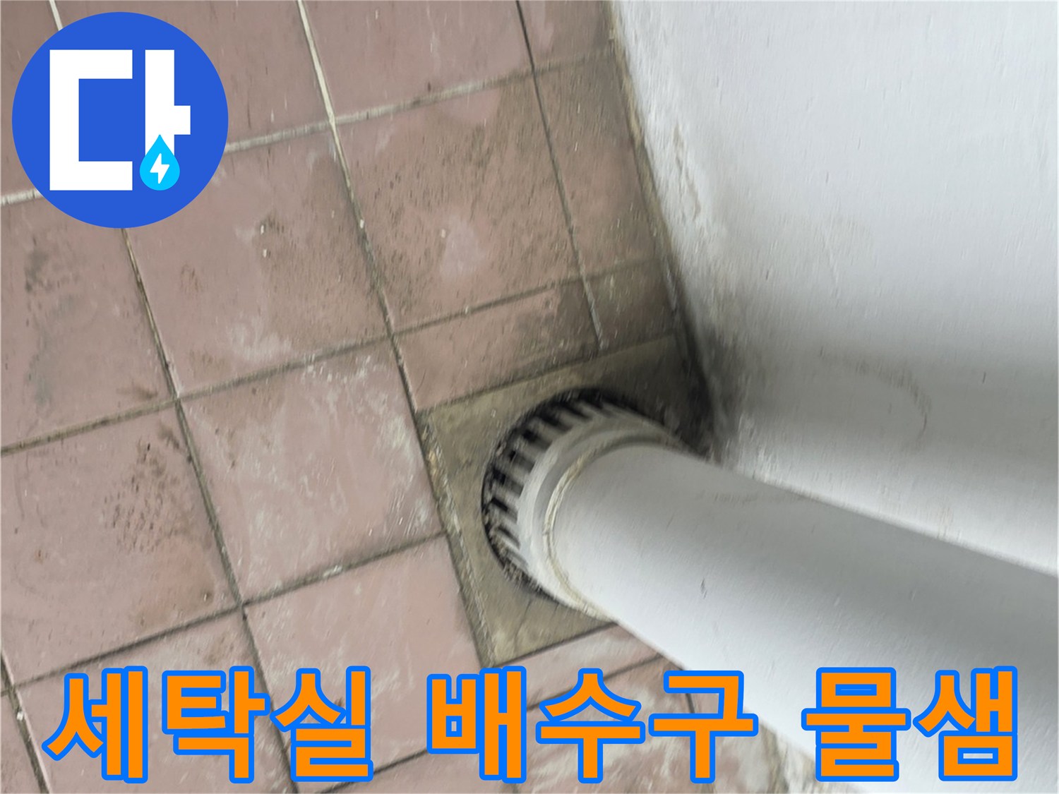 이천 사동리-세탁실 배수구 주변의 습기와 물샘 흔적
