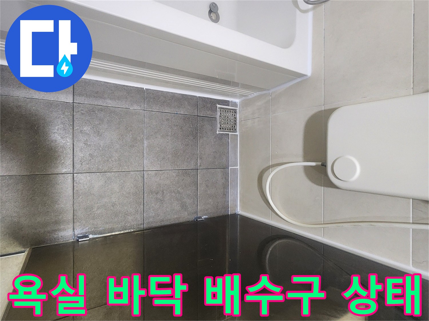 분당 욕실-배수구 주변 타일 및 유가 점검 모습