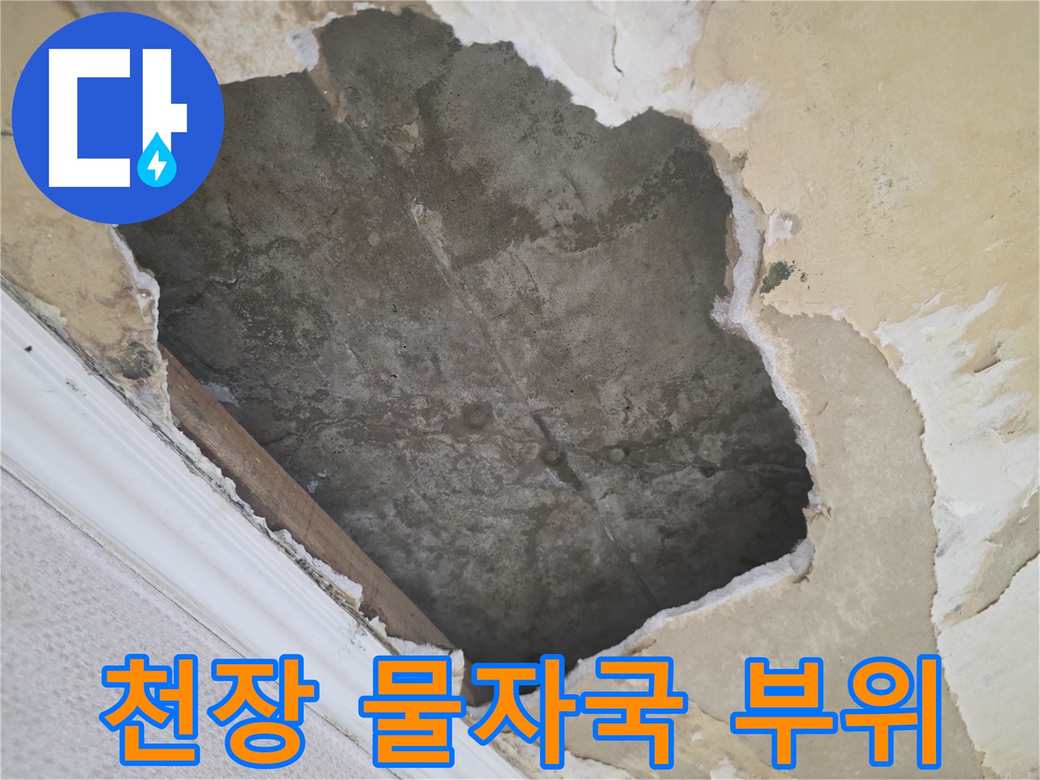 천장 내부로-스며든 습기로 인한-마감재 탈락